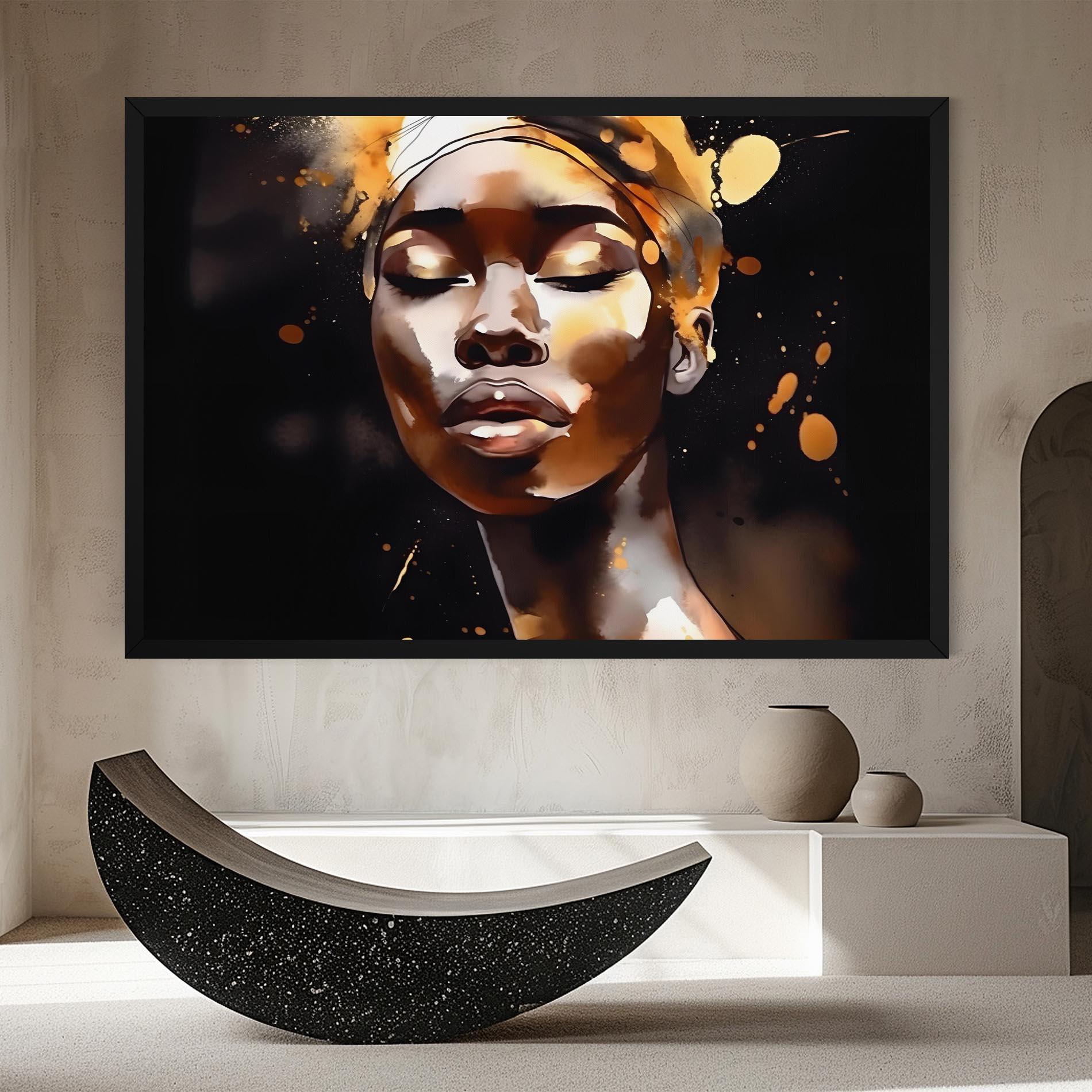 Картина на платно Abstract Gold Woman mockup 8