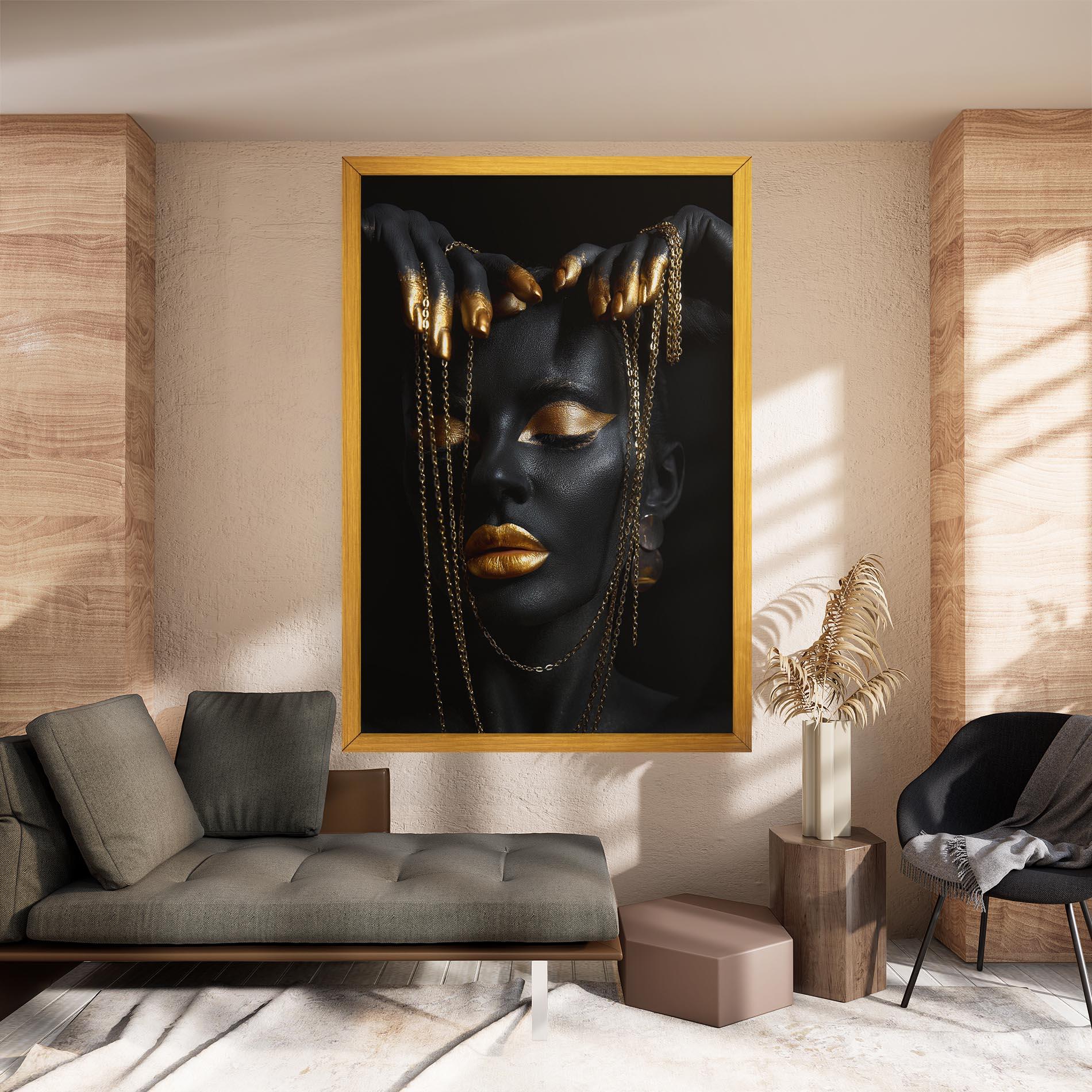 Картина на платно Chain Gold Eyelids mockup 8