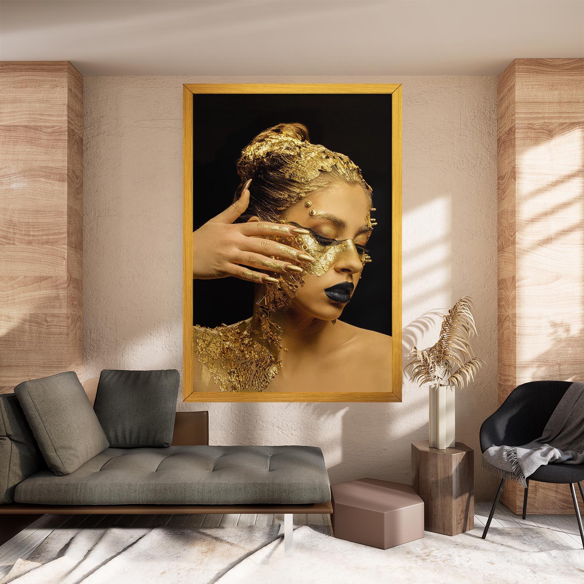 Картина на платно Festive Golden Makeup mockup 8