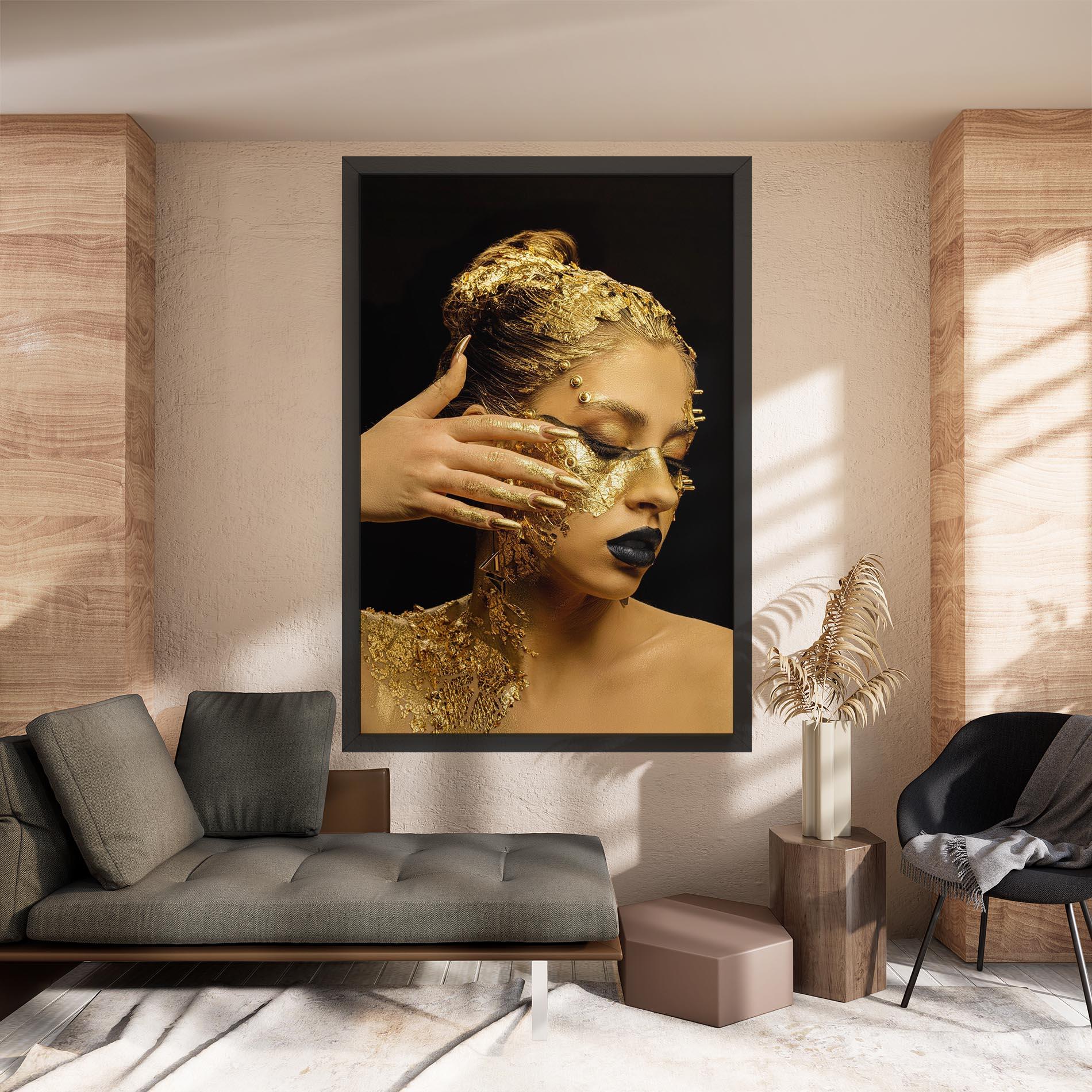 Картина на платно Festive Golden Makeup mockup 8