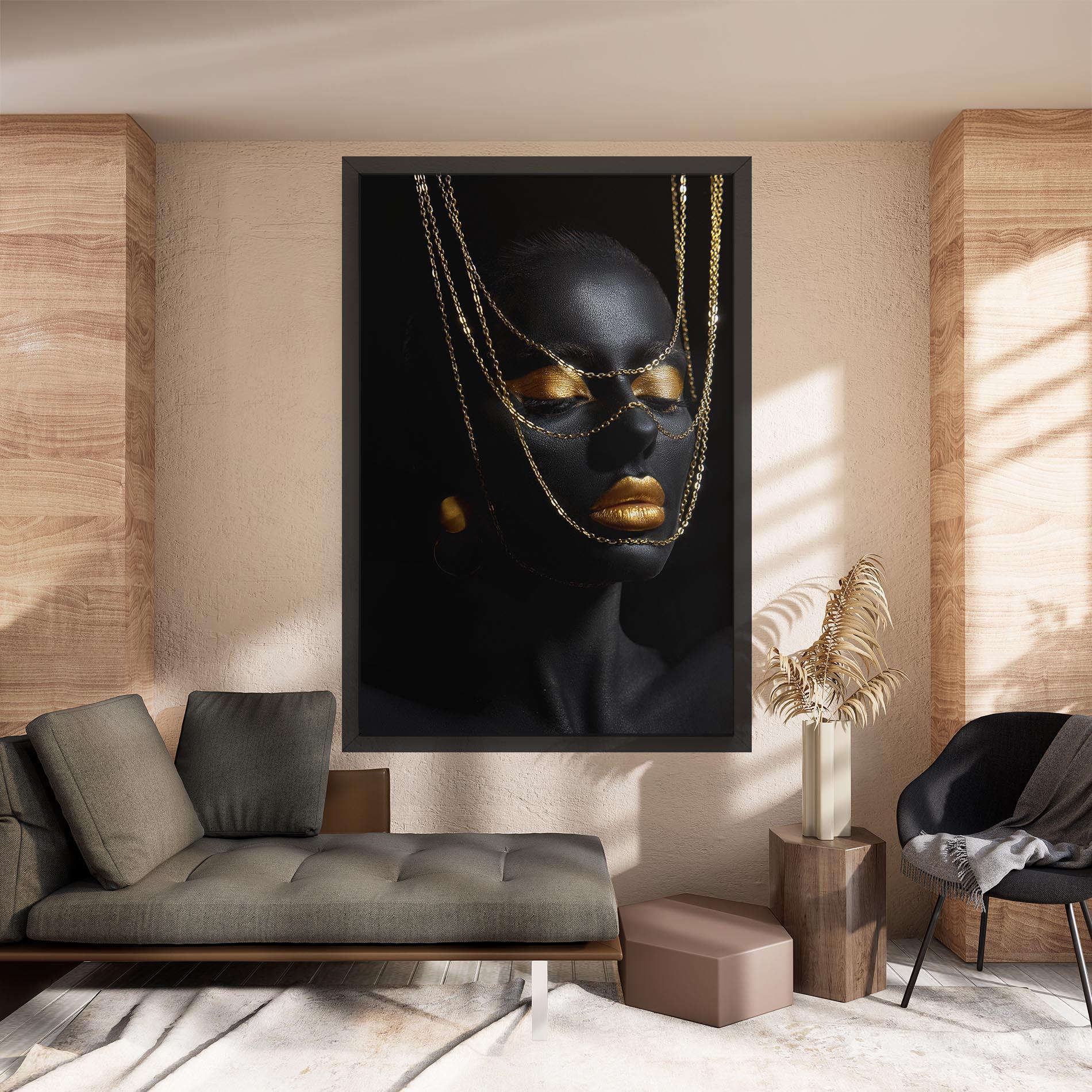 Картина на платно Gold Chain Girl mockup 8