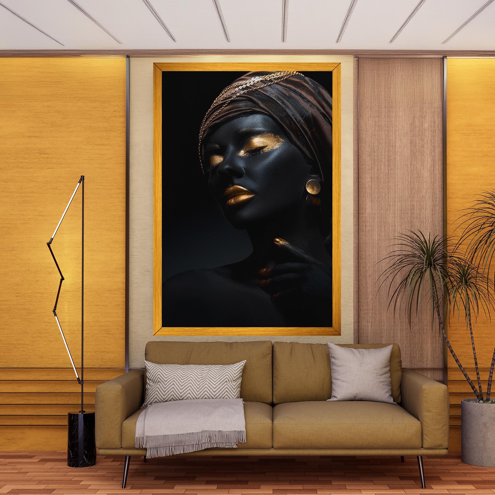 Картина на платно Black Gold Skin mockup 9