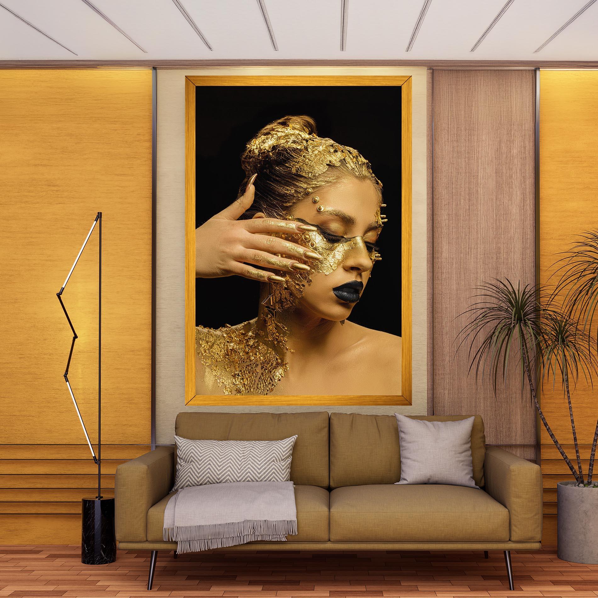 Картина на платно Festive Golden Makeup mockup 9