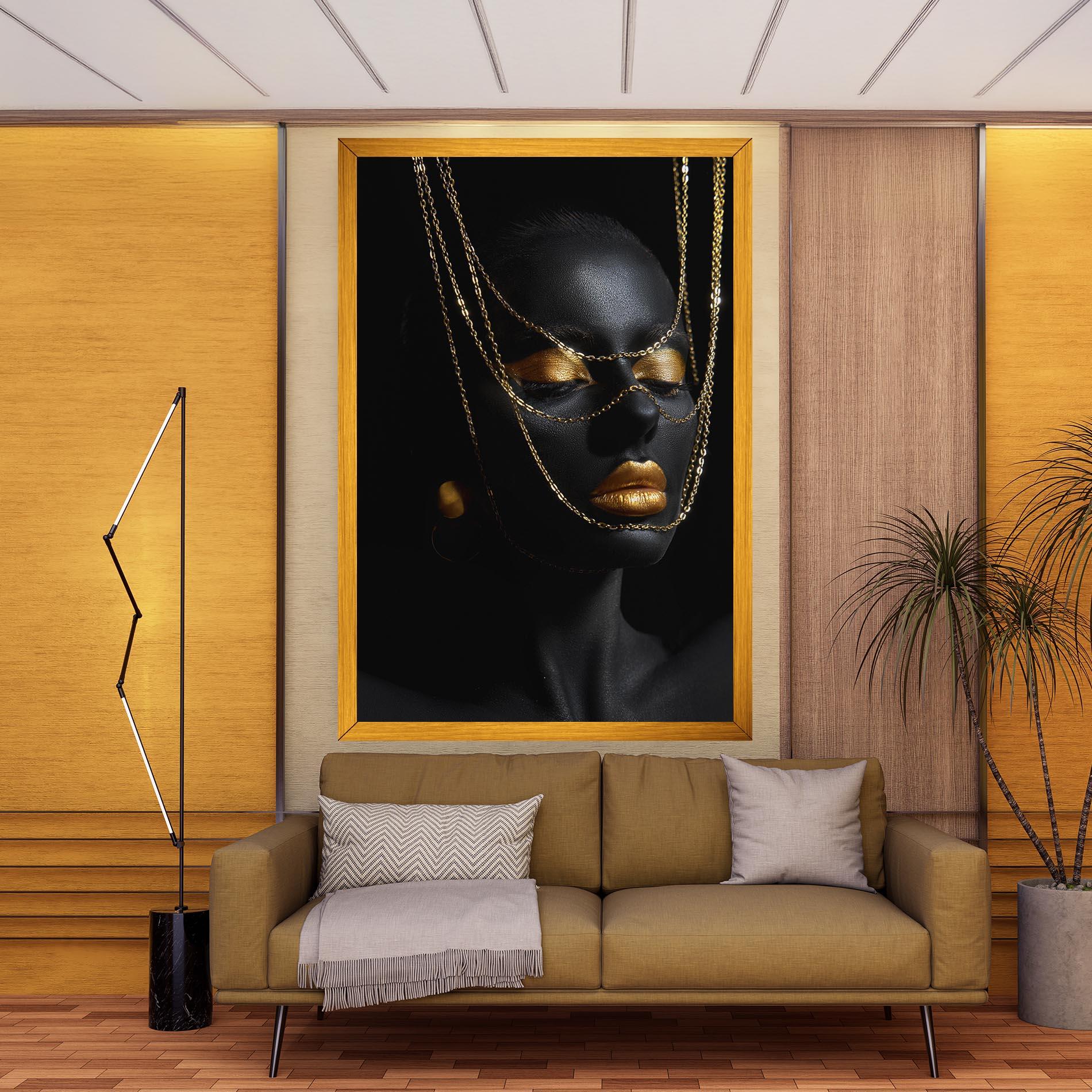 Картина на платно Gold Chain Girl mockup 9