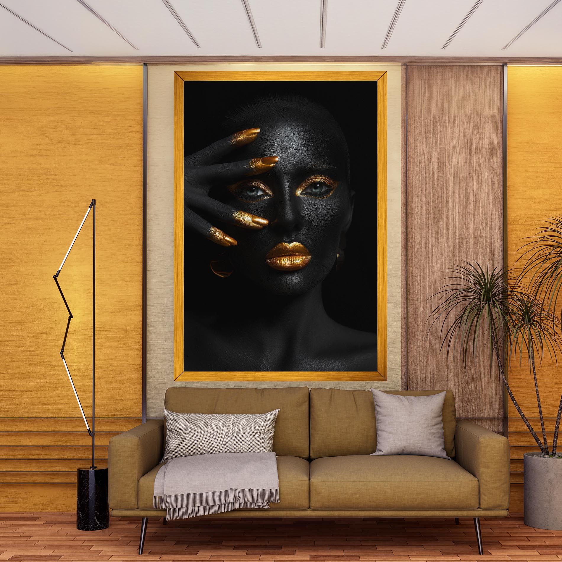 Gold Makeup Nails mockup 9