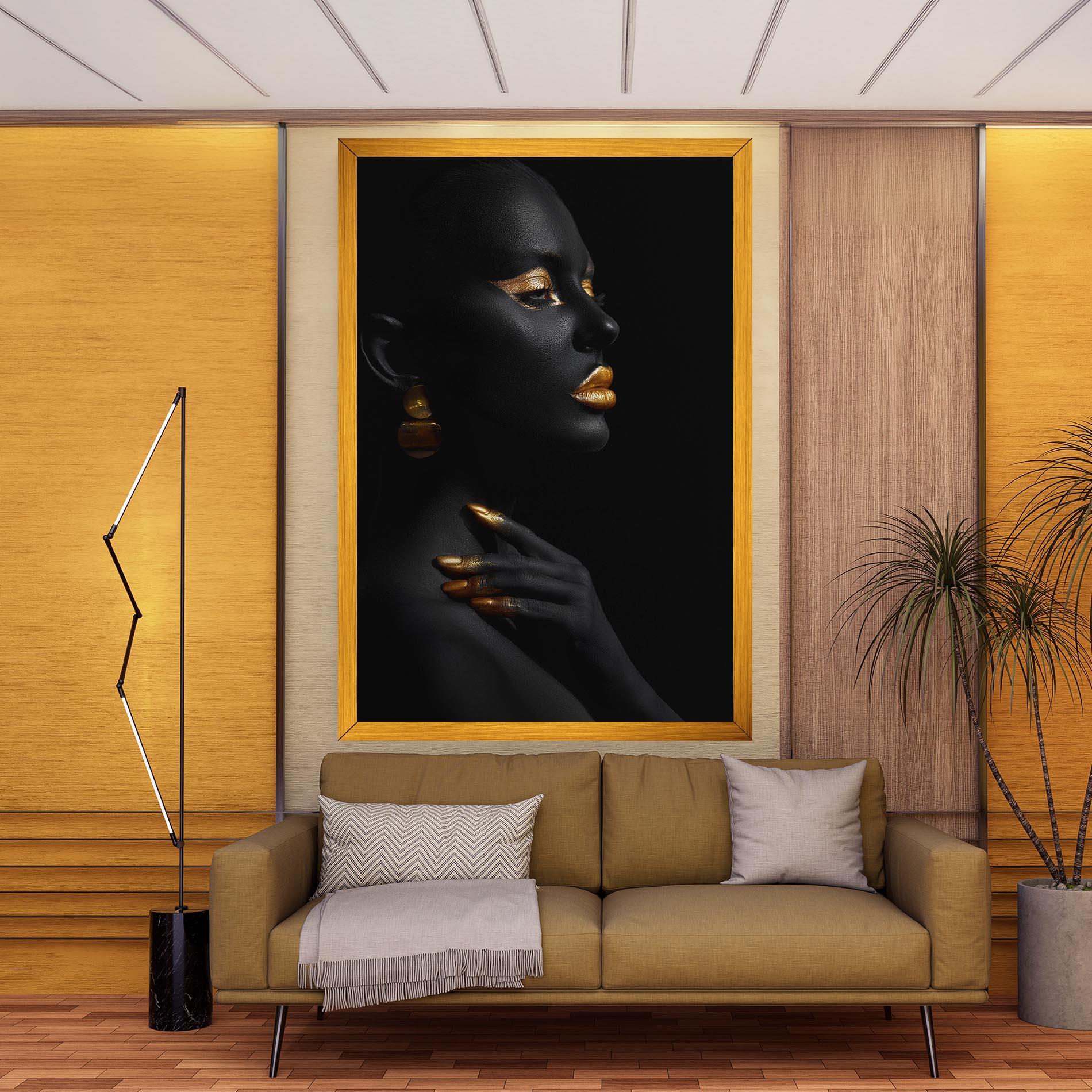 Картина на платно Lips Gold Eyelids mockup 9