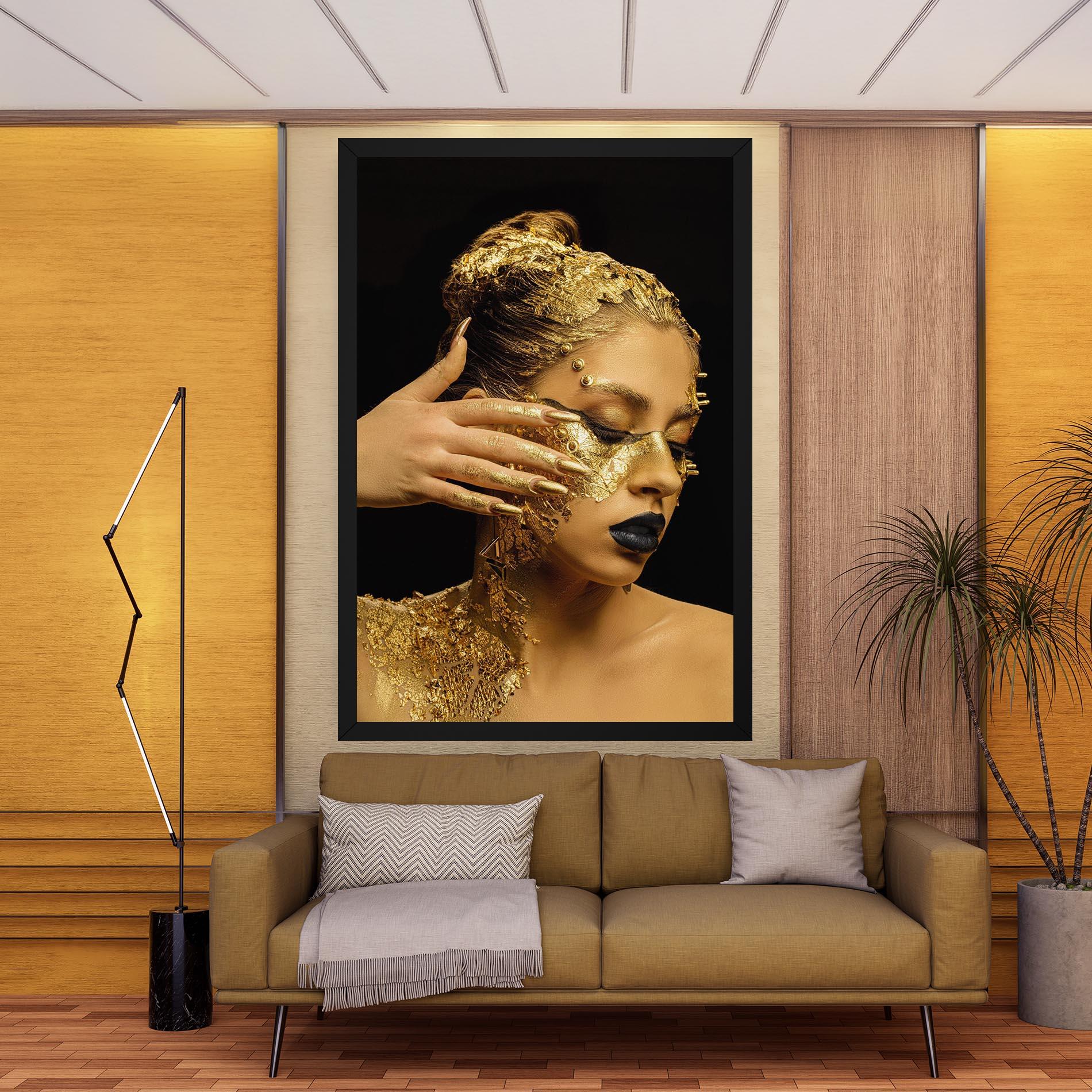 Картина на платно Festive Golden Makeup mockup 9