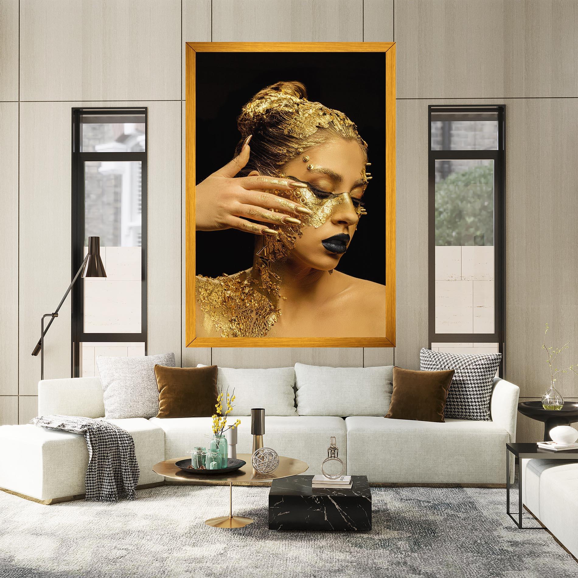 Картина на платно Festive Golden Makeup mockup 2