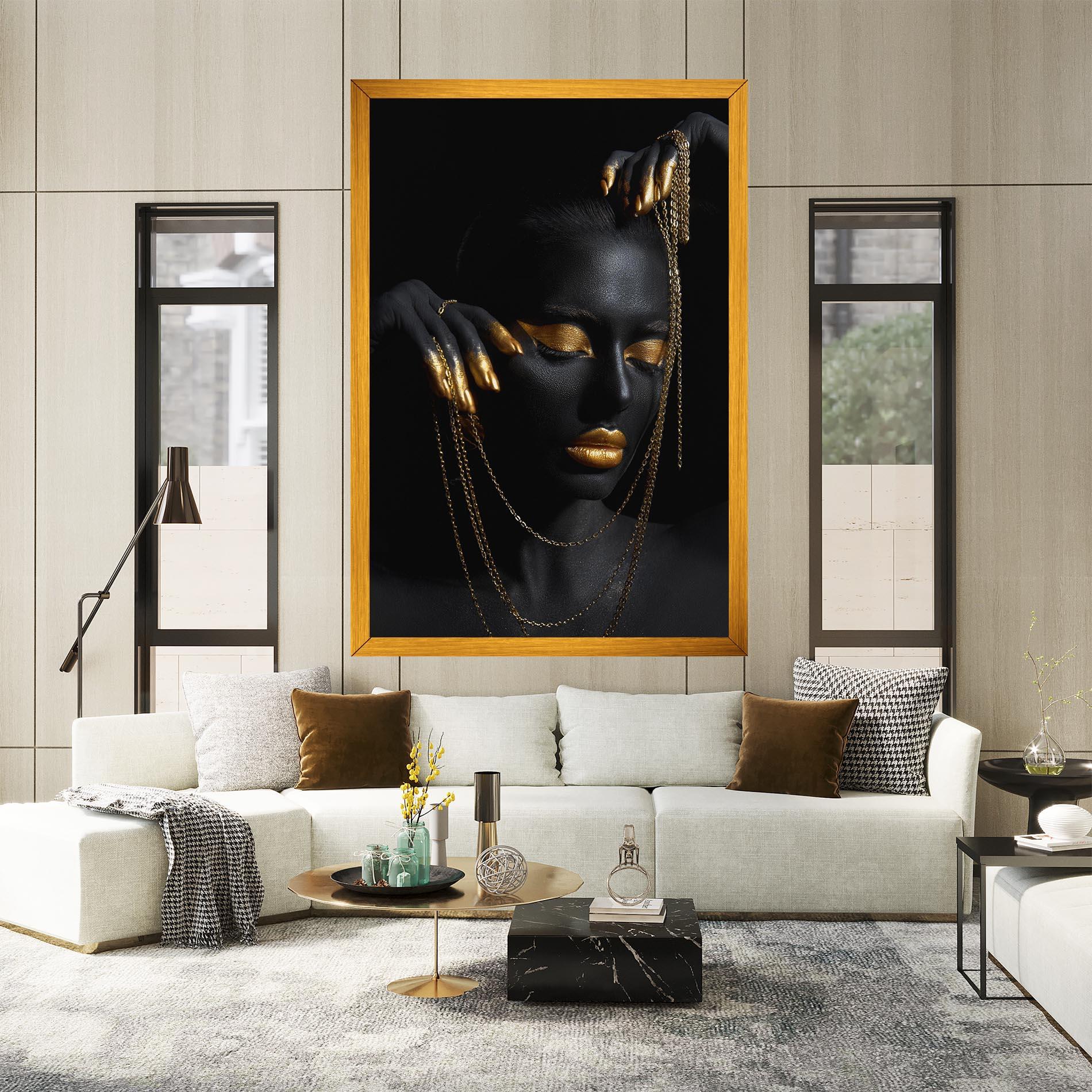 Картина на платно Gold Black Skin mockup 2
