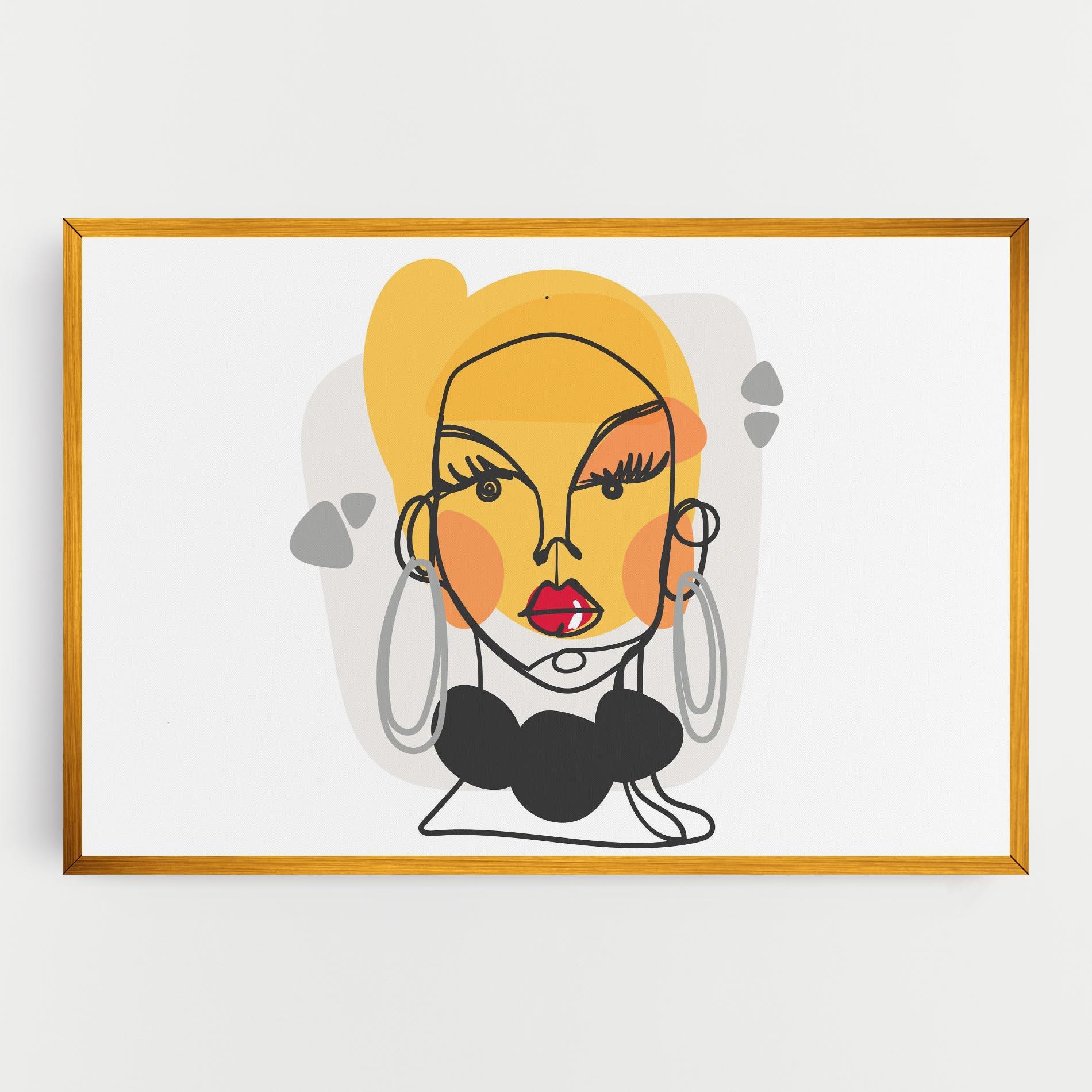 Картина на платно Abstract Blonde Face mockup 0