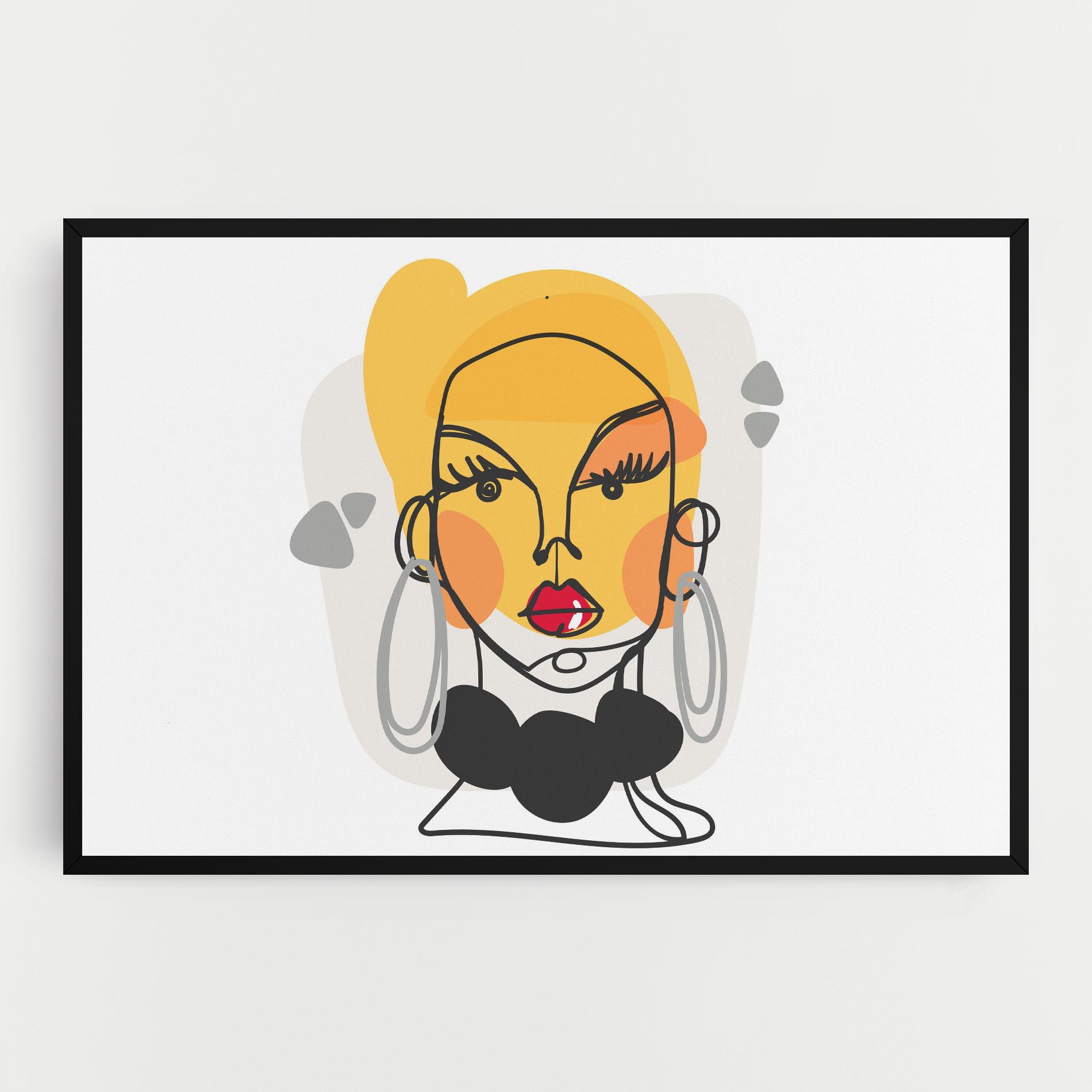 Картина на платно Abstract Blonde Face mockup 0