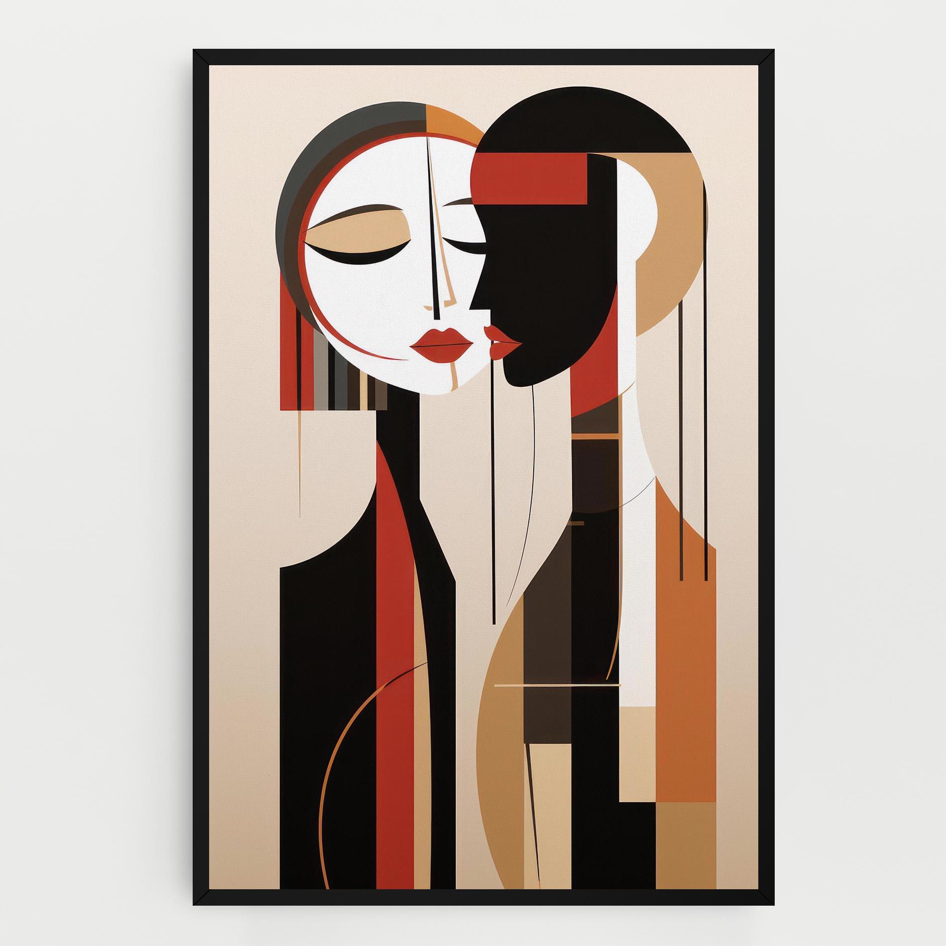 Картина на платно Abstract Couple Kissing mockup 0