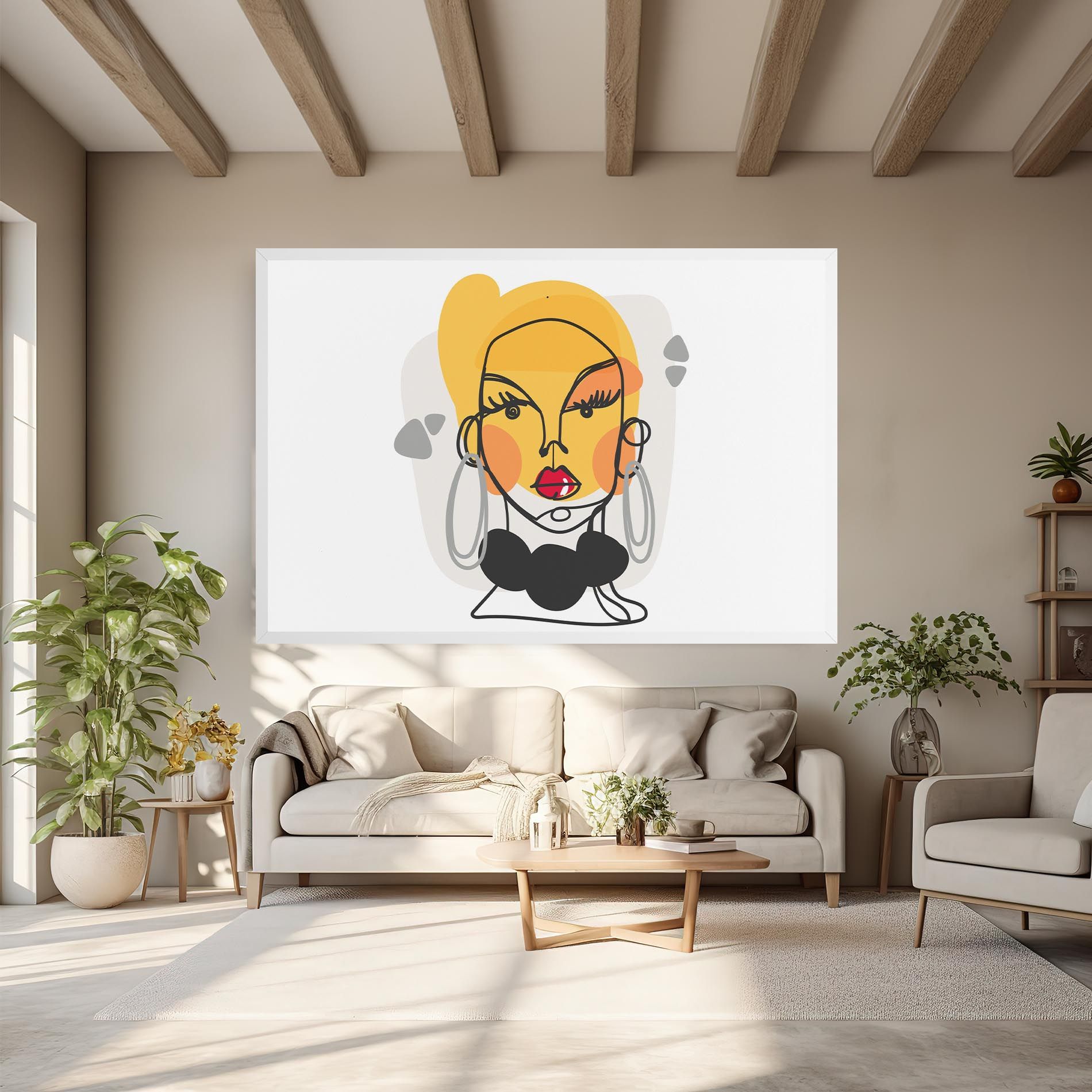 Abstract Blonde Face mockup 6