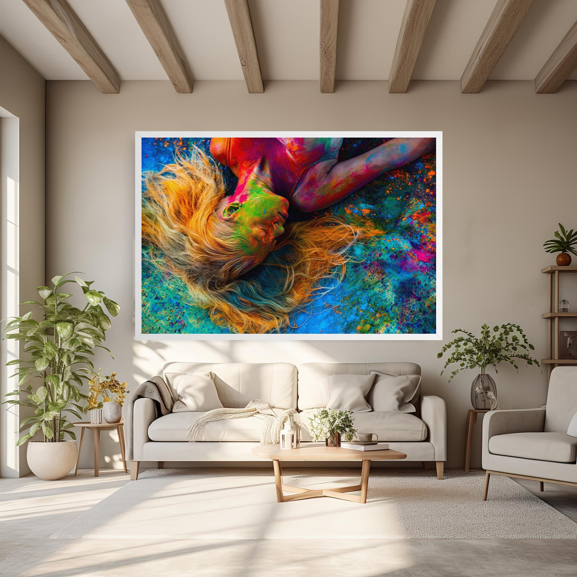 Картина на платно Powder Holi Woman mockup 6