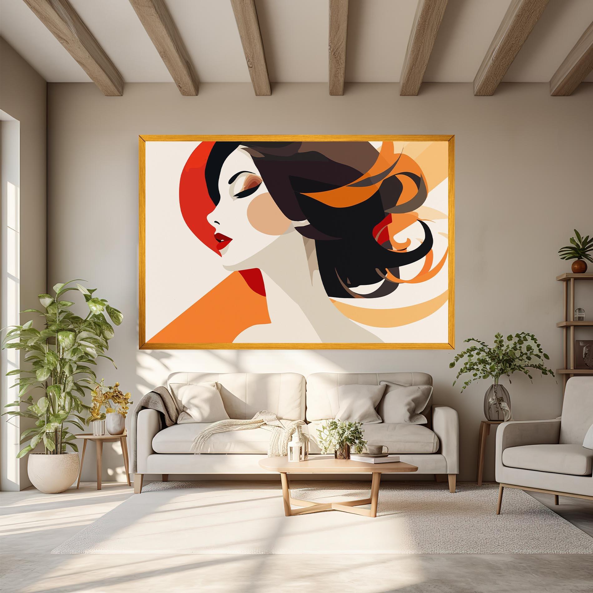 Картина на платно Abstract Autumn Woman mockup 6