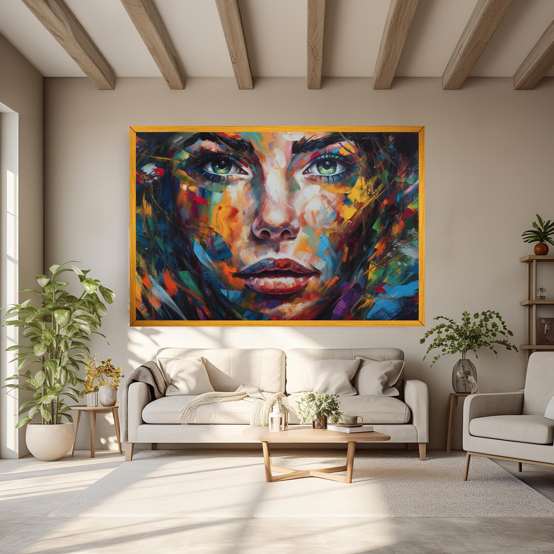 Картина на платно Vibrant Color Woman Paint mockup 6