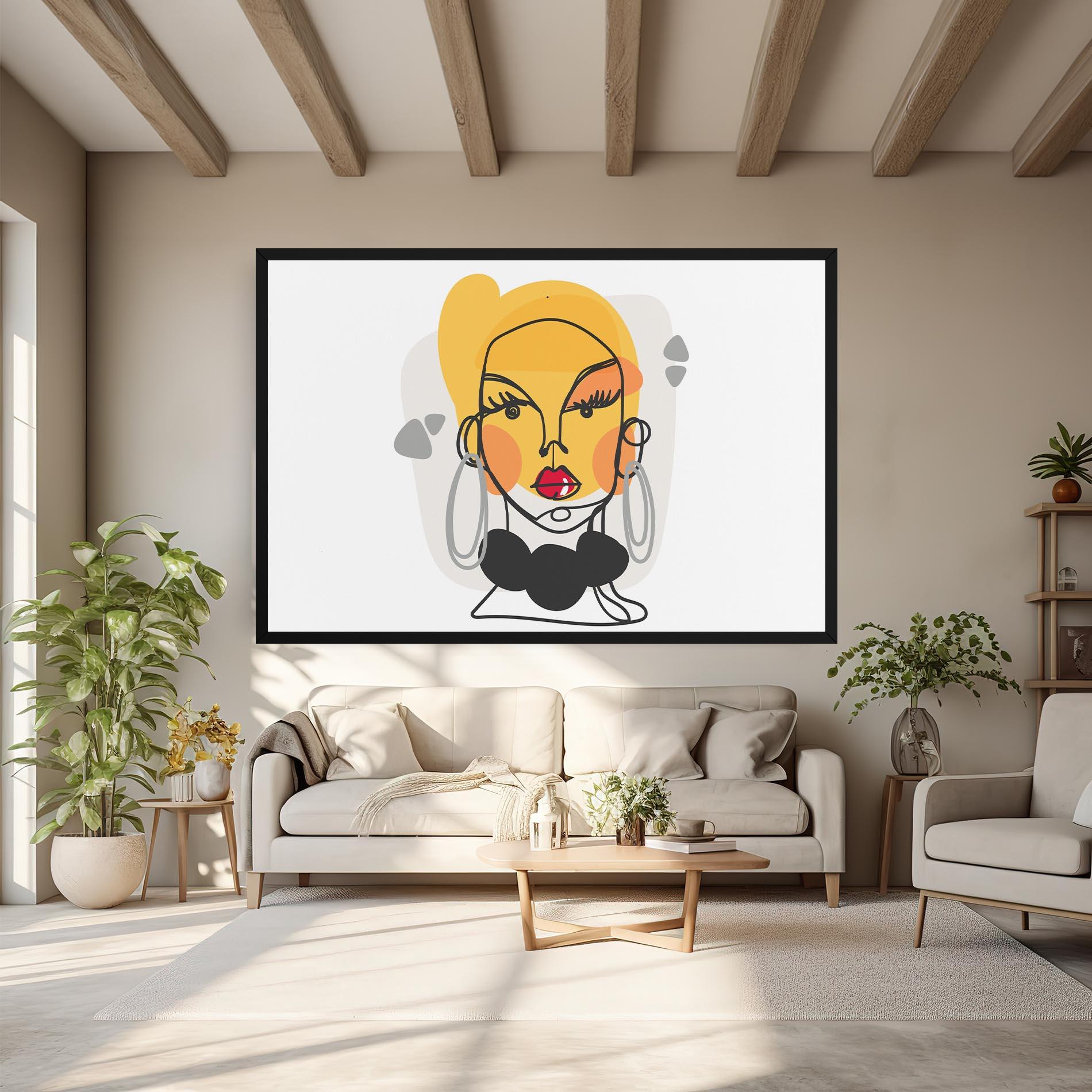 Картина на платно Abstract Blonde Face mockup 6