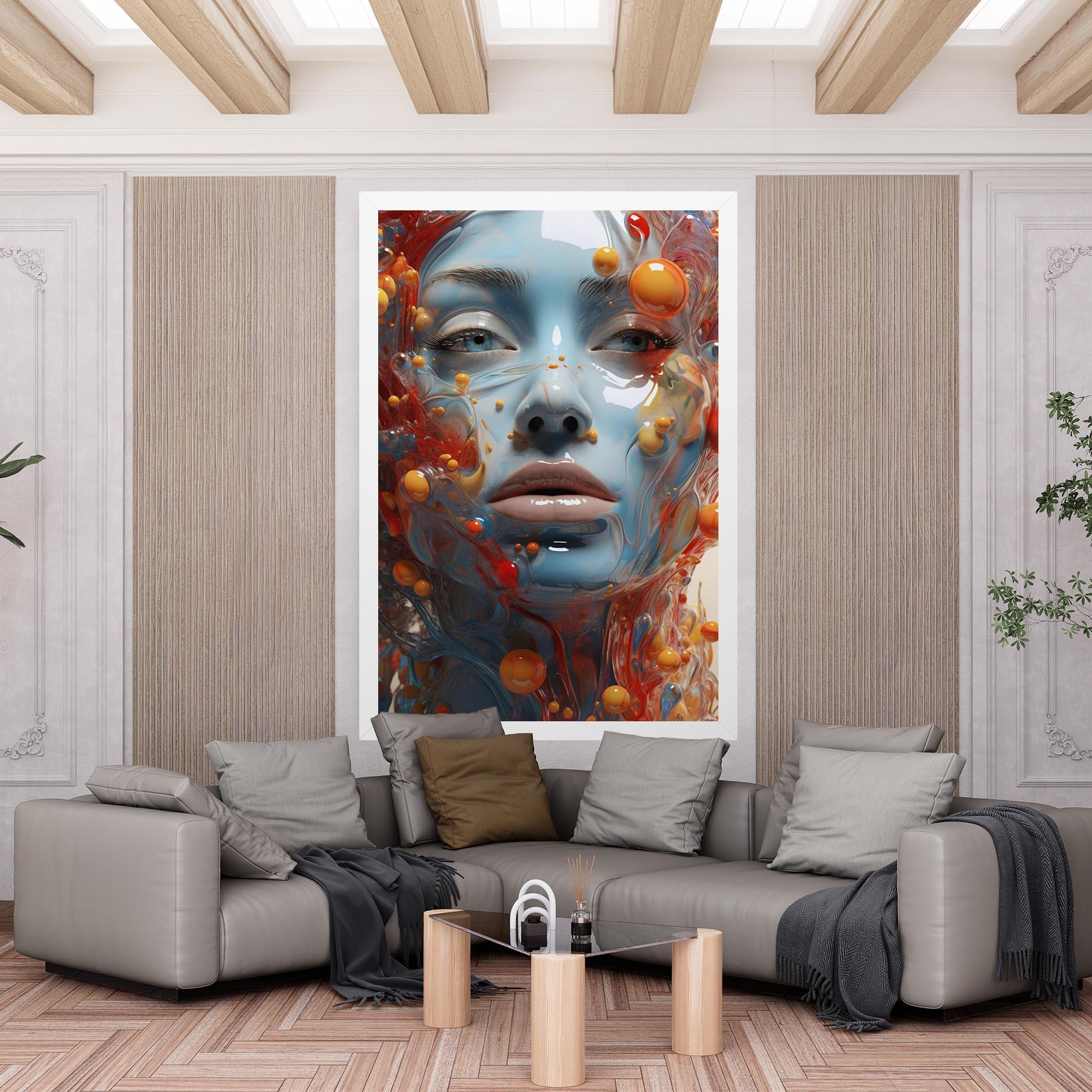 Картина на платно Pretty Blue Face mockup 6