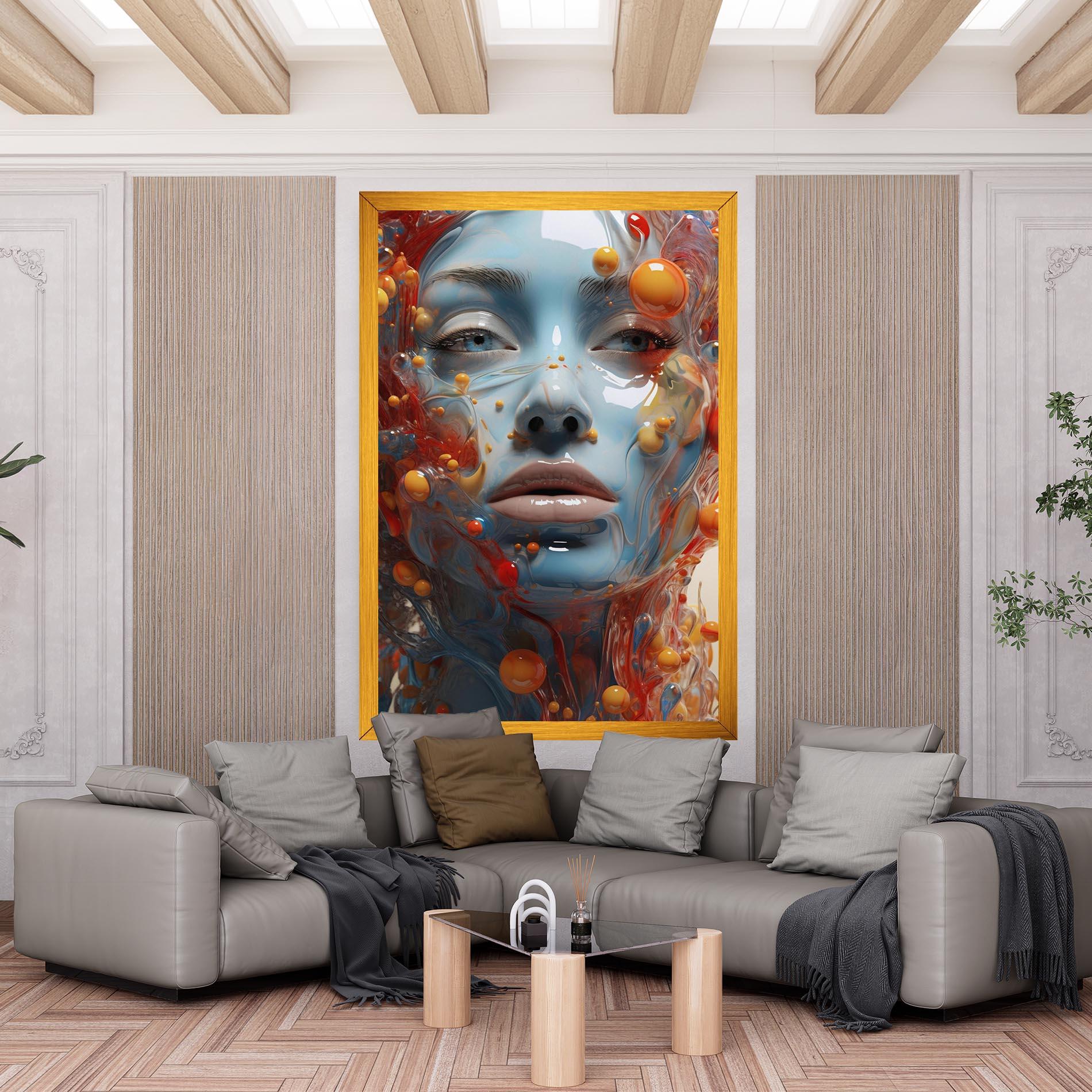 Картина на платно Pretty Blue Face mockup 6