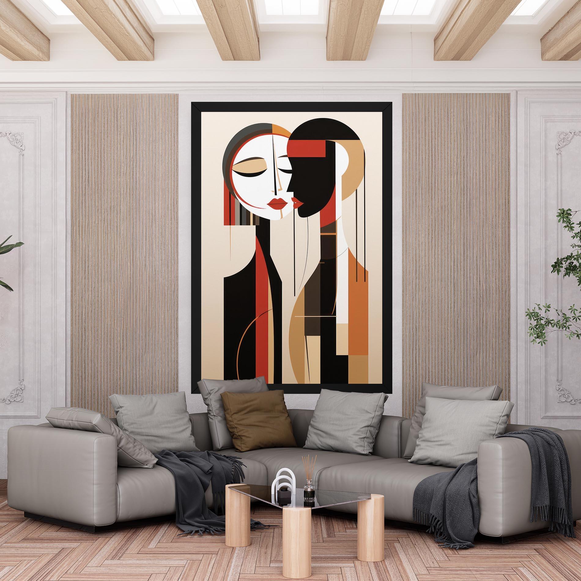 Картина на платно Abstract Couple Kissing mockup 6