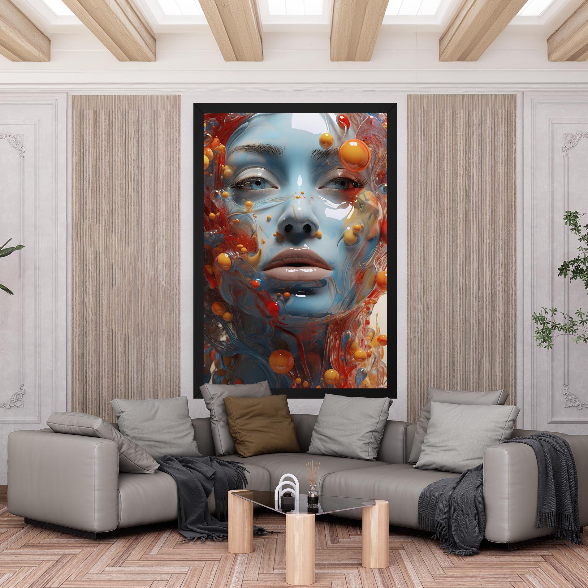 Картина на платно Pretty Blue Face mockup 6