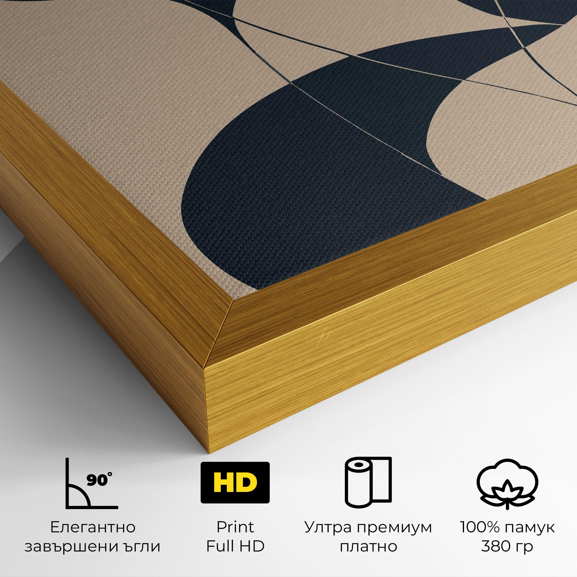 Картина на платно Cream Blue Woman mockup 4