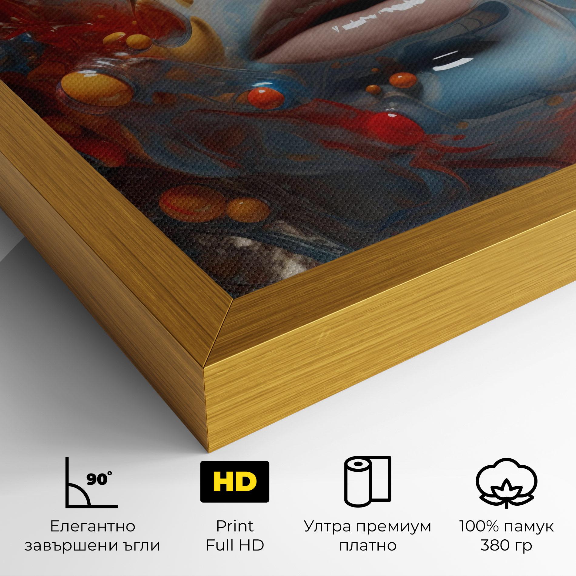 Картина на платно Pretty Blue Face mockup 4