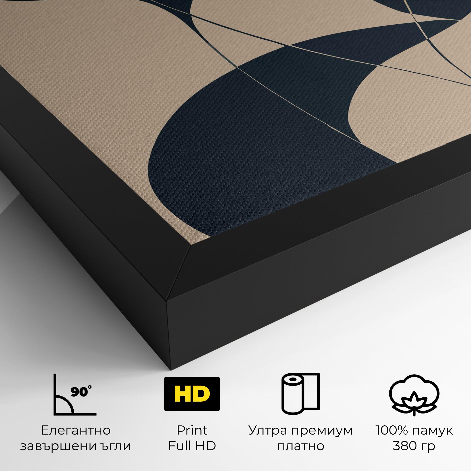 Картина на платно Cream Blue Woman mockup 4