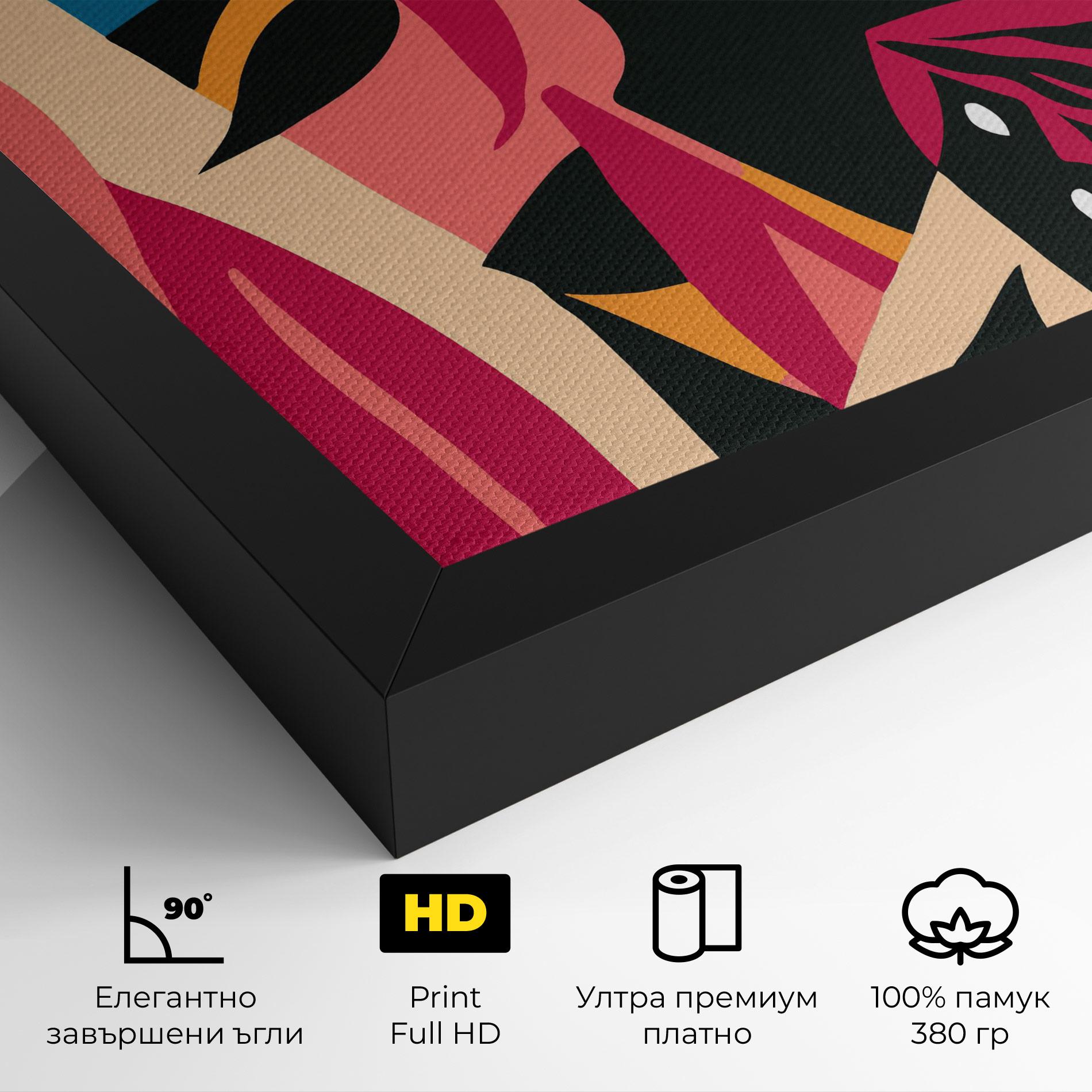 Картина на платно Crowd Face mockup 4