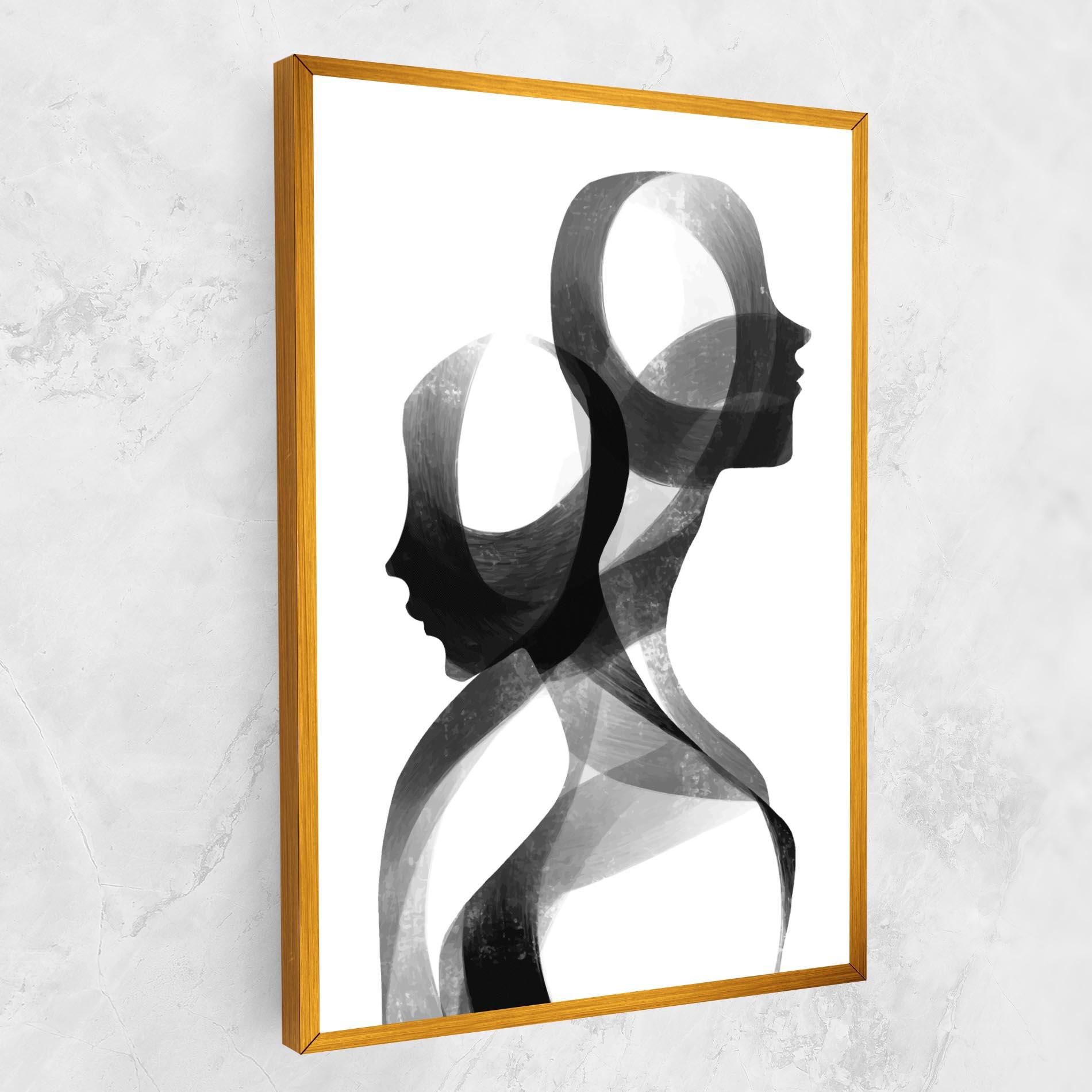 Картина на платно Abstract Grey Couple mockup 1