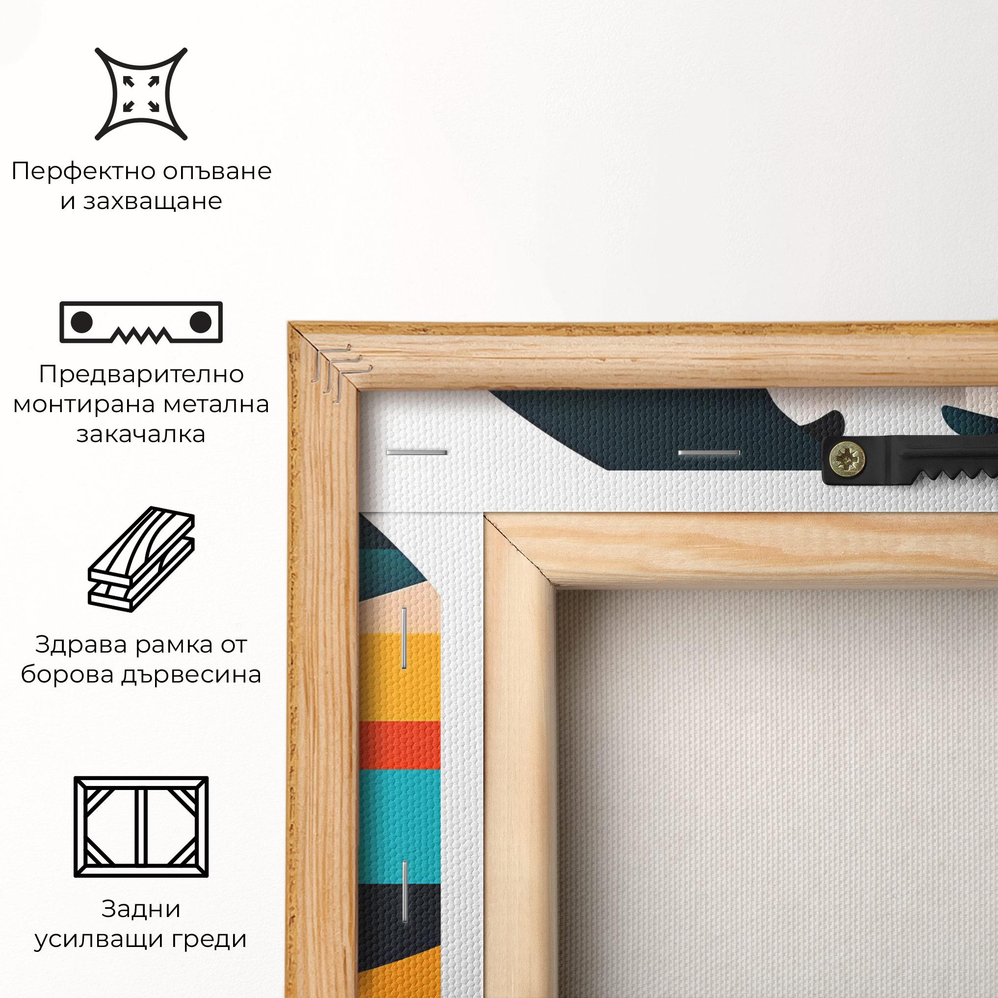 Картина на платно Blue Abstract Makeup mockup 5