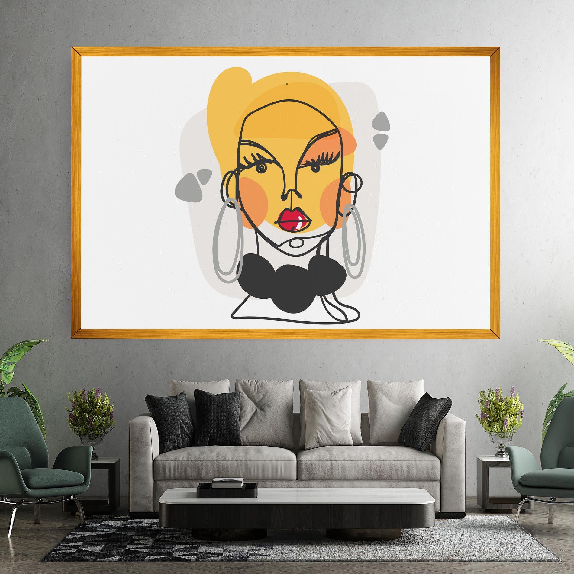 Картина на платно Abstract Blonde Face mockup 7