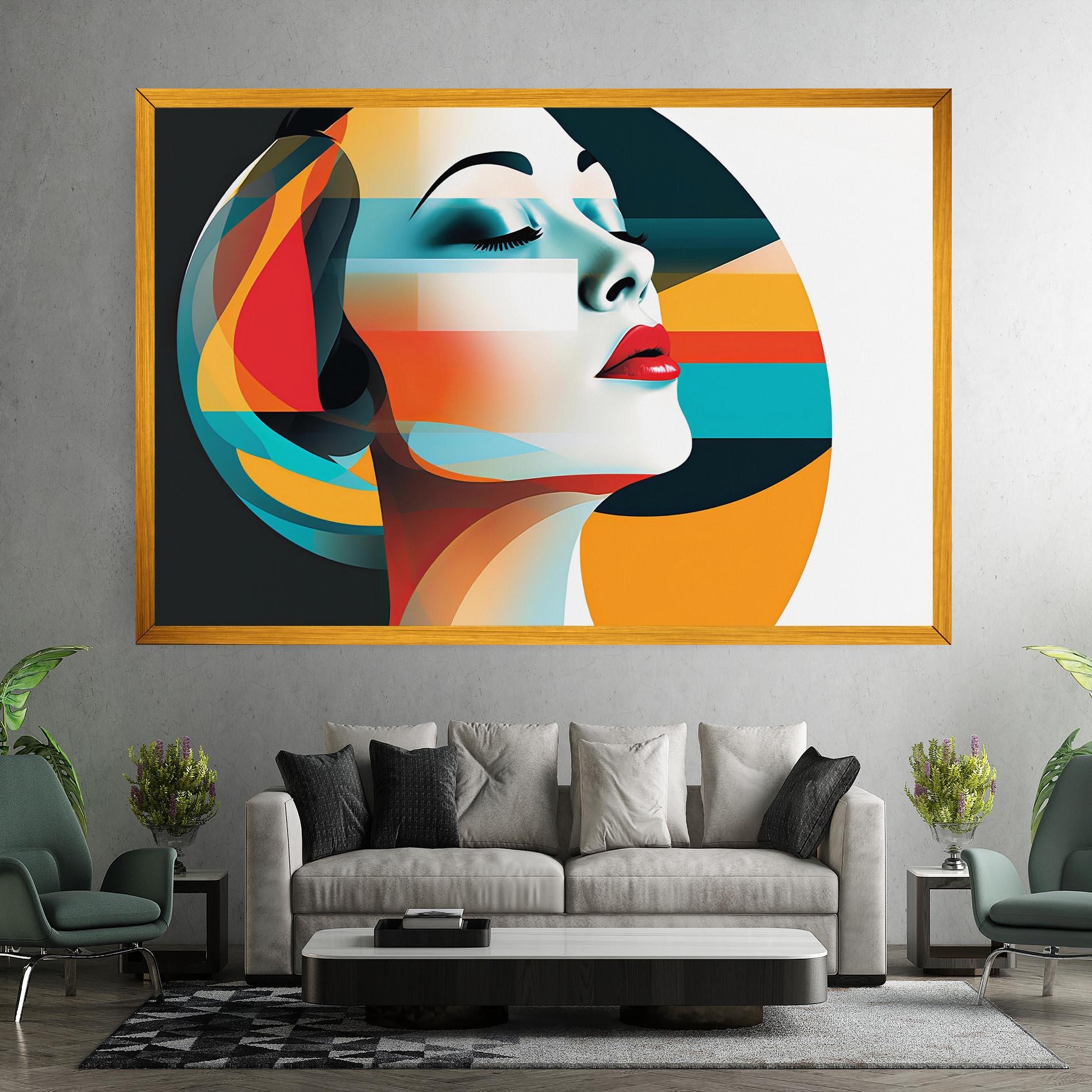 Картина на платно Blue Abstract Makeup mockup 7