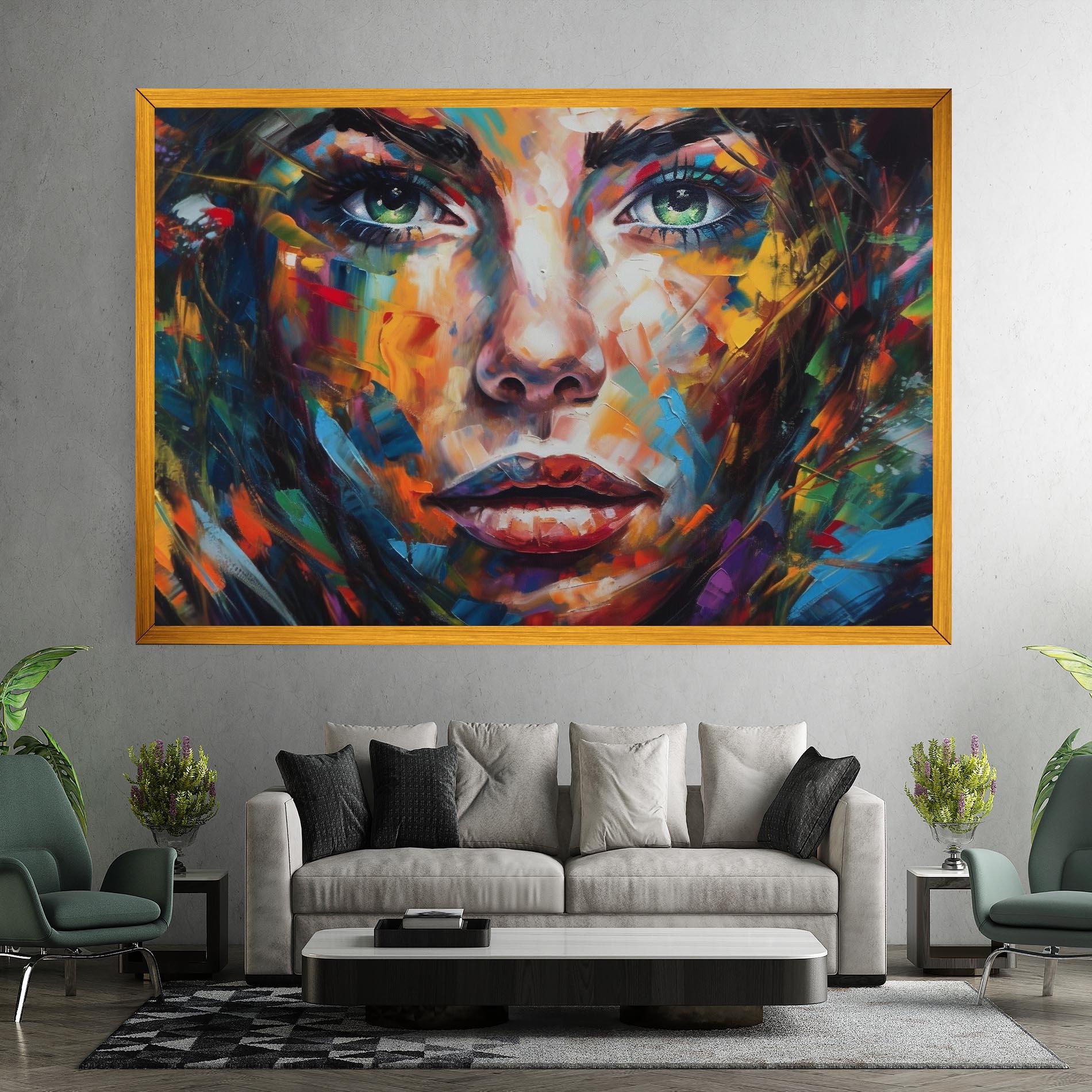 Картина на платно Vibrant Color Woman Paint mockup 7