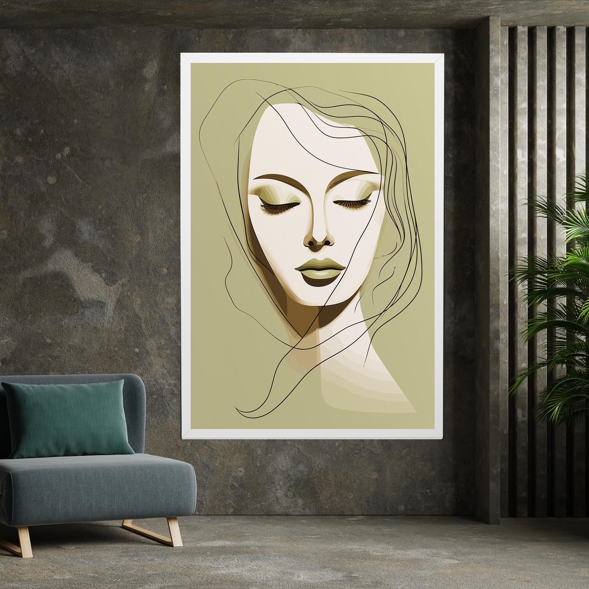 Картина на платно Cream Womans Face mockup 7