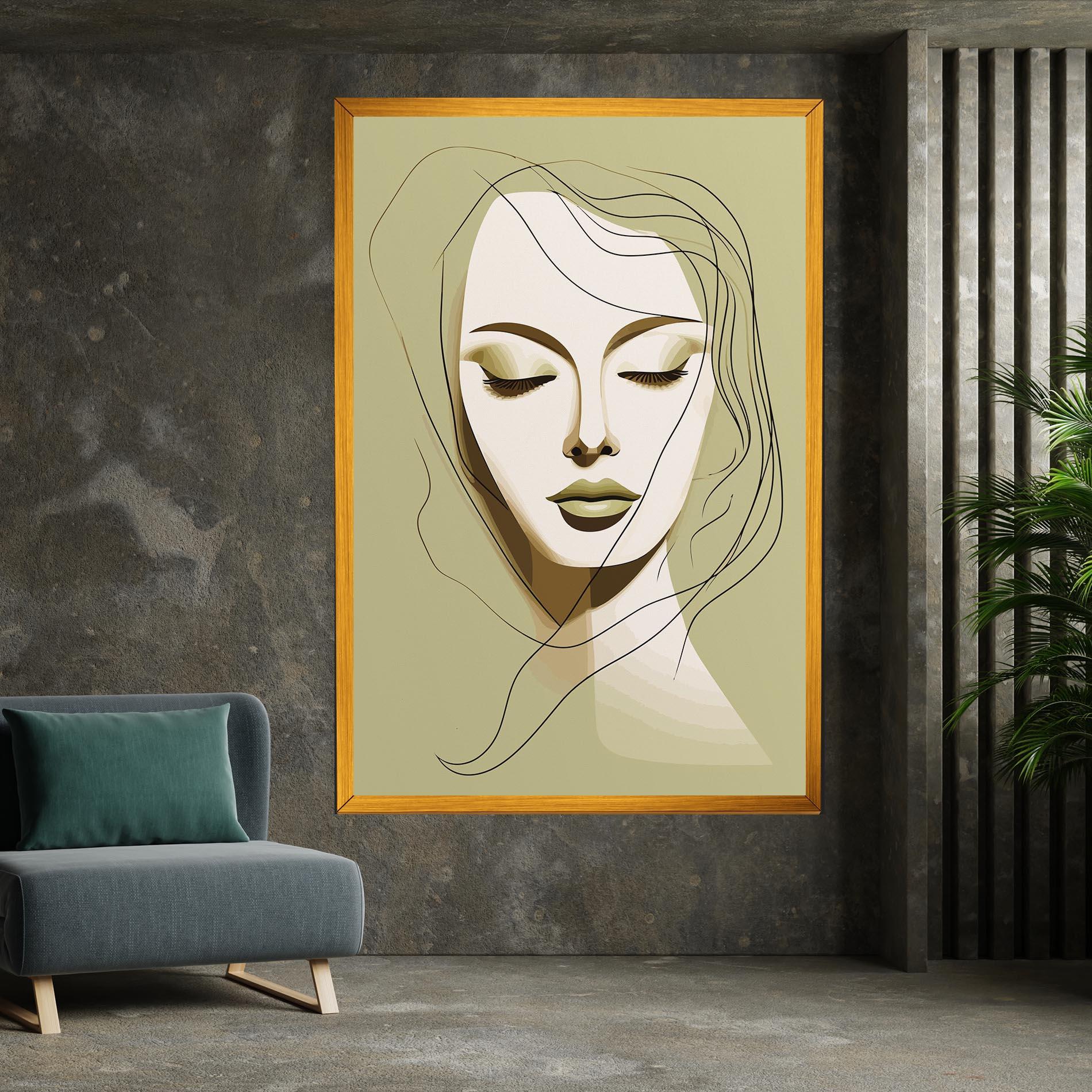 Картина на платно Cream Womans Face mockup 7