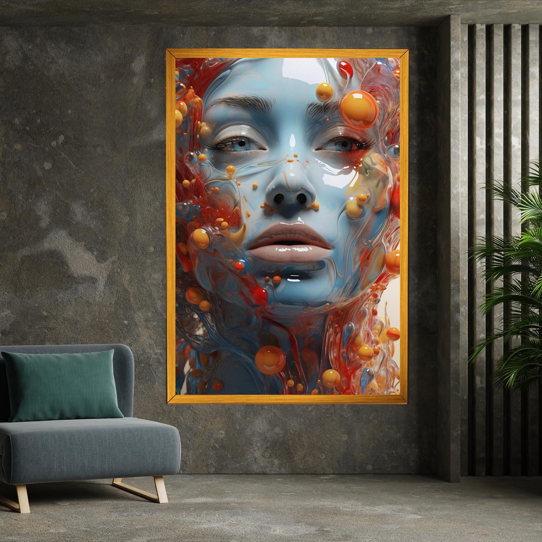 Картина на платно Pretty Blue Face mockup 7