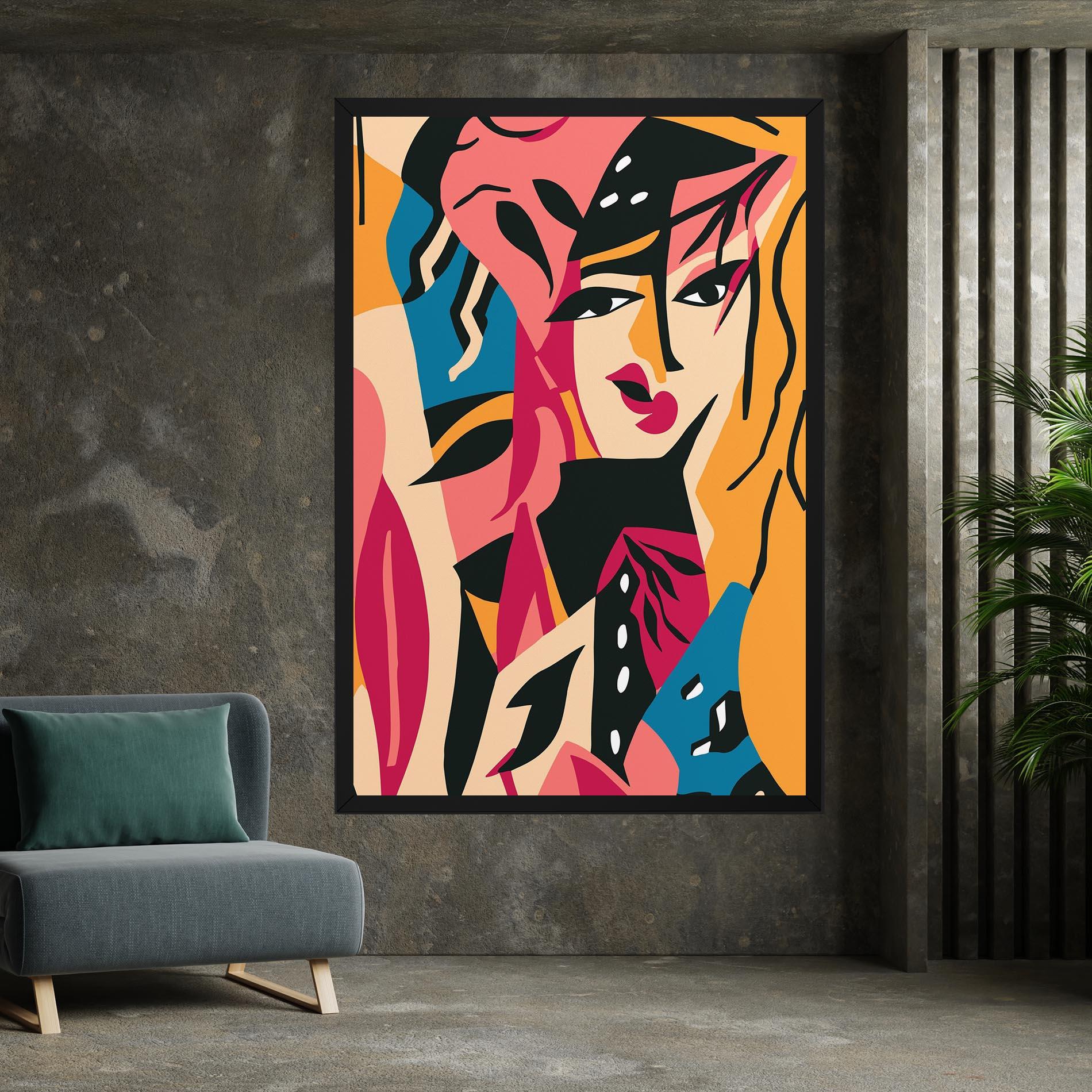 Картина на платно Crowd Face mockup 7