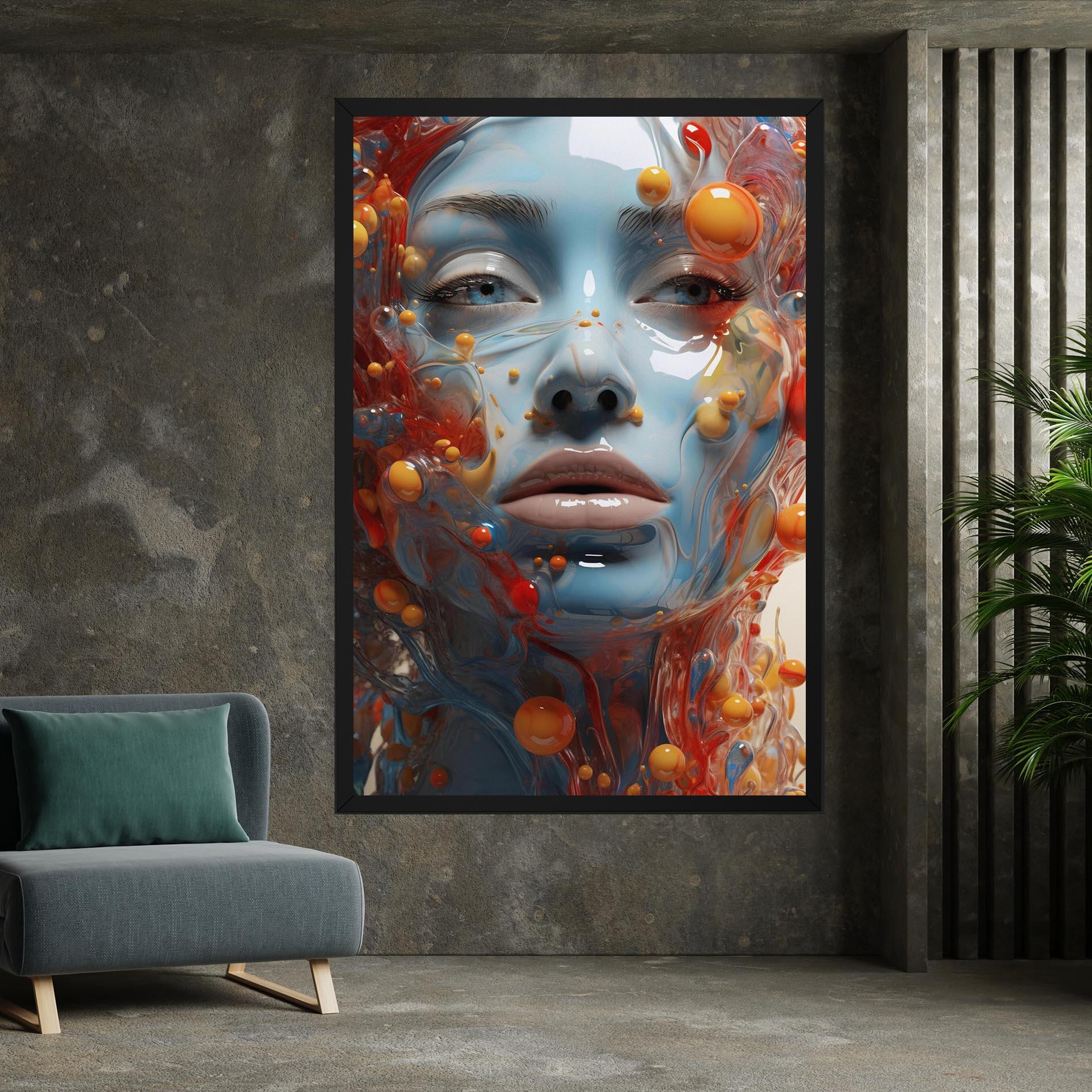 Картина на платно Pretty Blue Face mockup 7