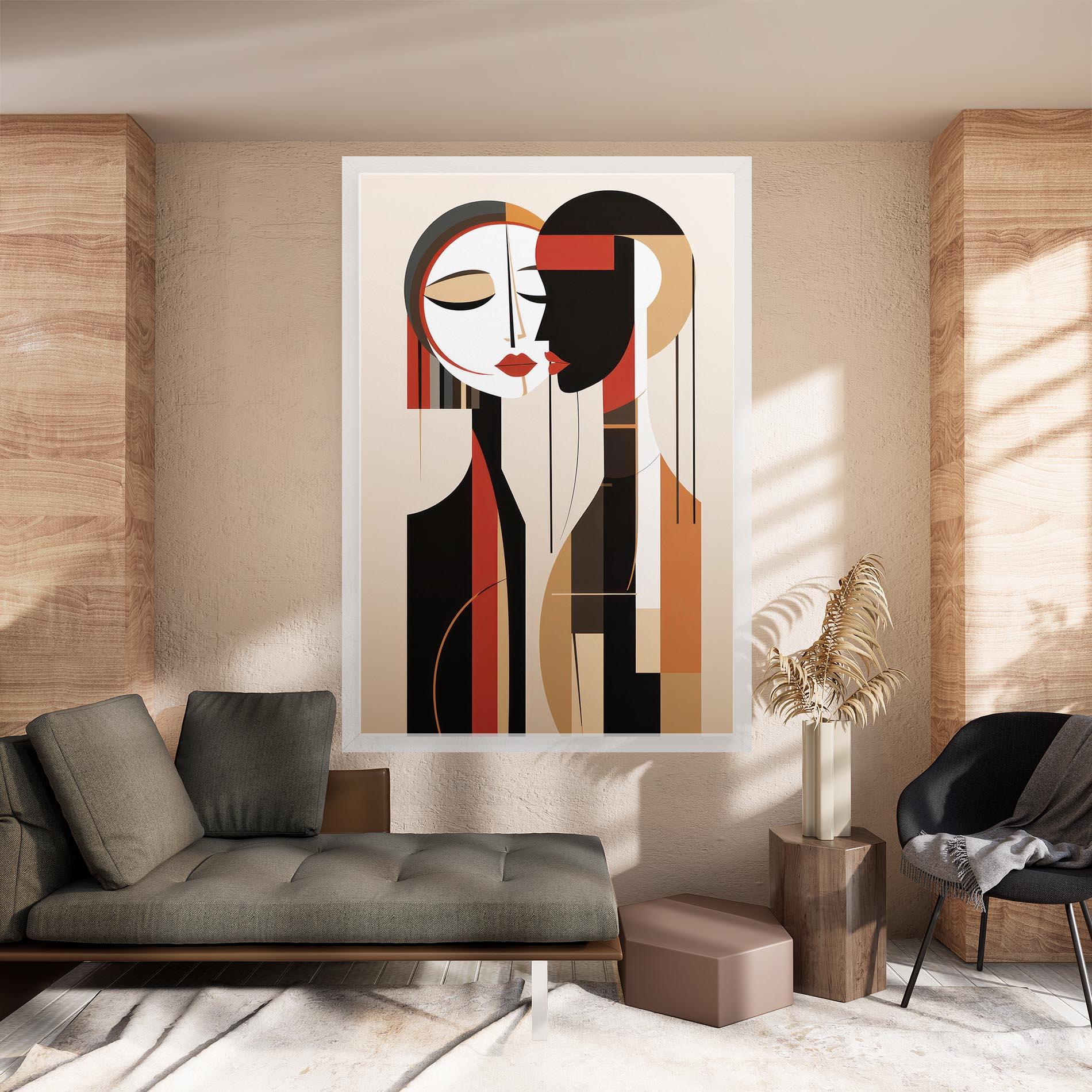 Картина на платно Abstract Couple Kissing mockup 8