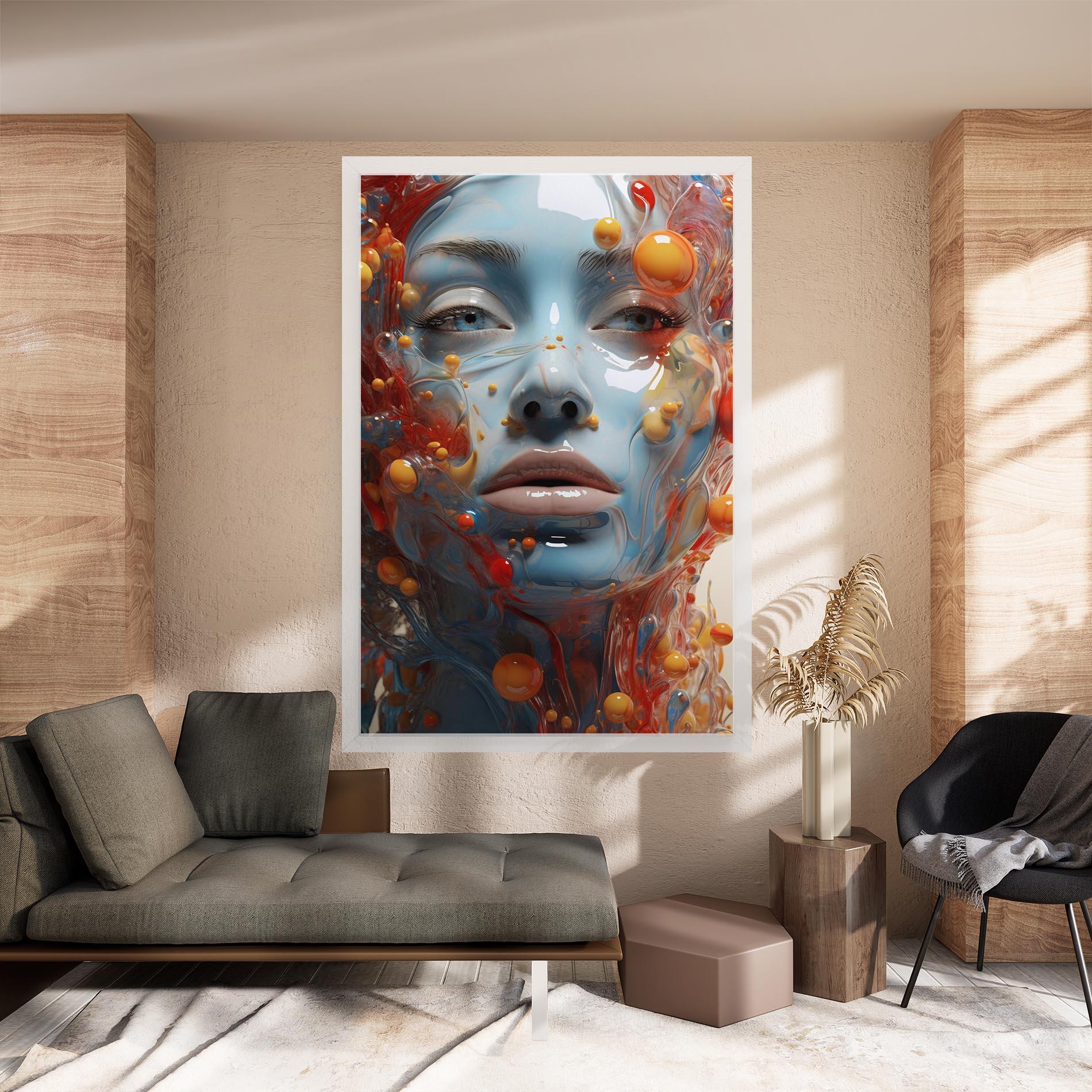 Картина на платно Pretty Blue Face mockup 8