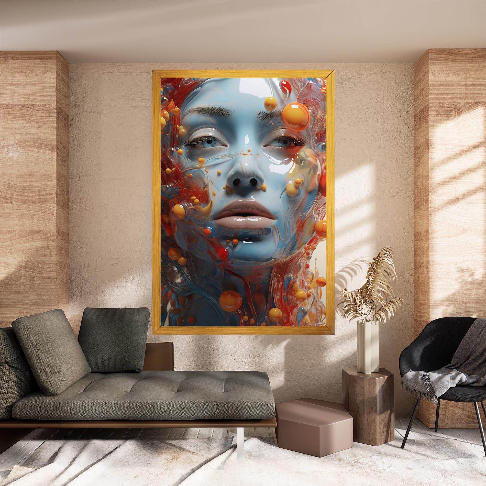 Картина на платно Pretty Blue Face mockup 8