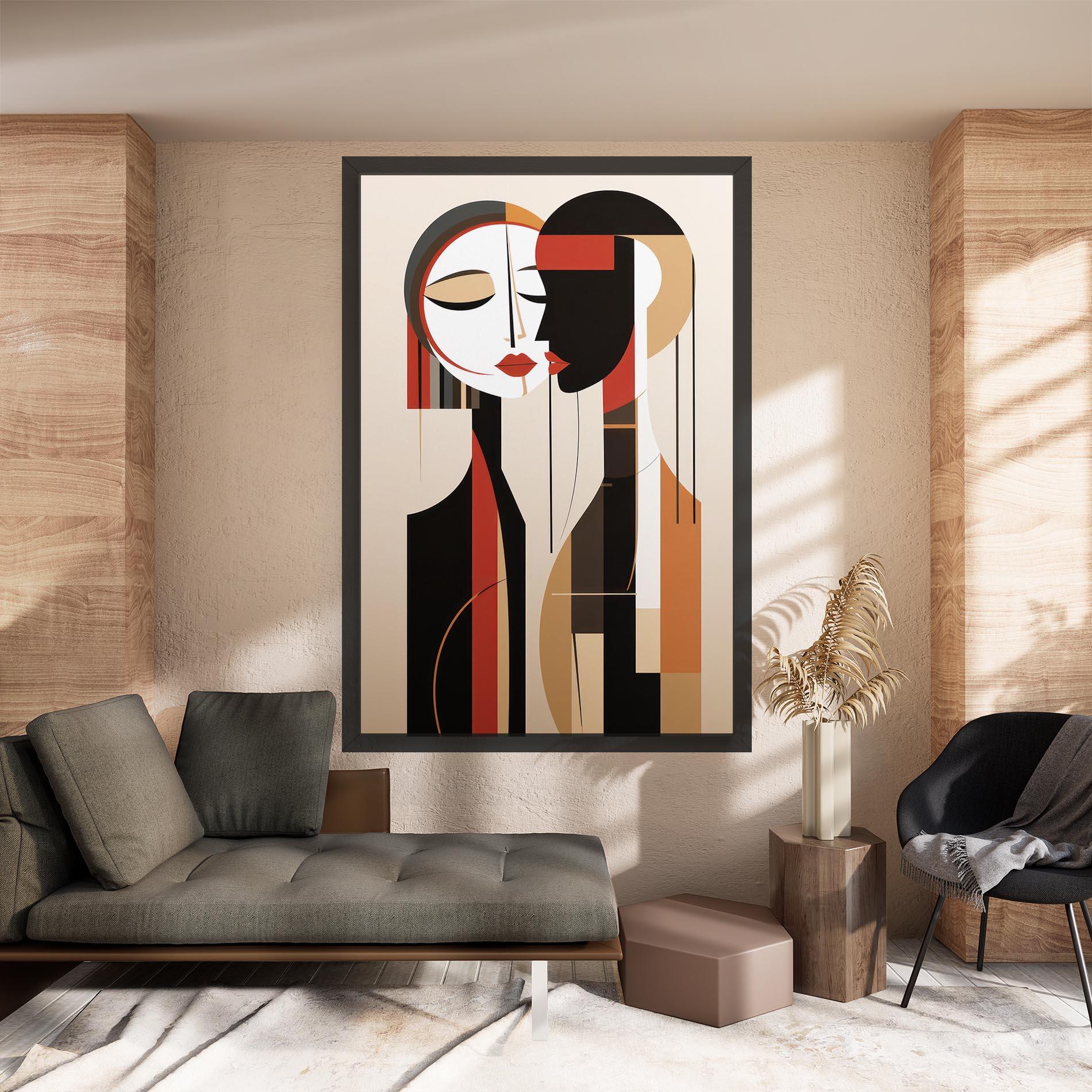 Картина на платно Abstract Couple Kissing mockup 8