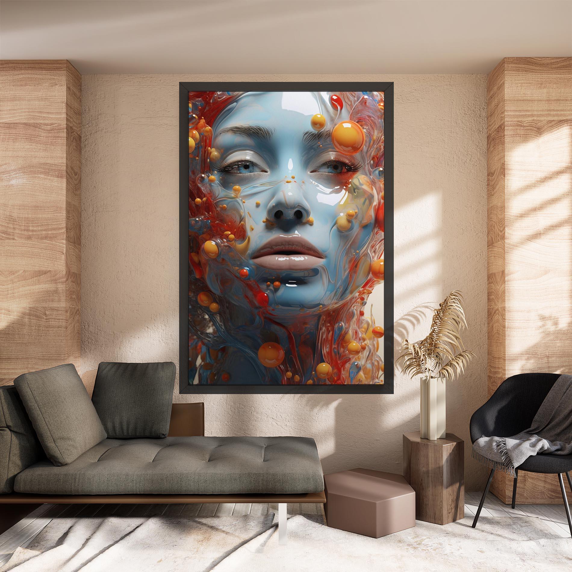 Картина на платно Pretty Blue Face mockup 8