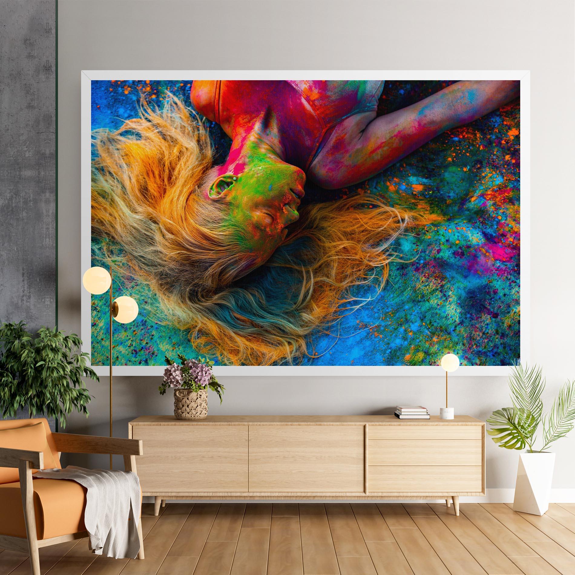 Картина на платно Powder Holi Woman mockup 9