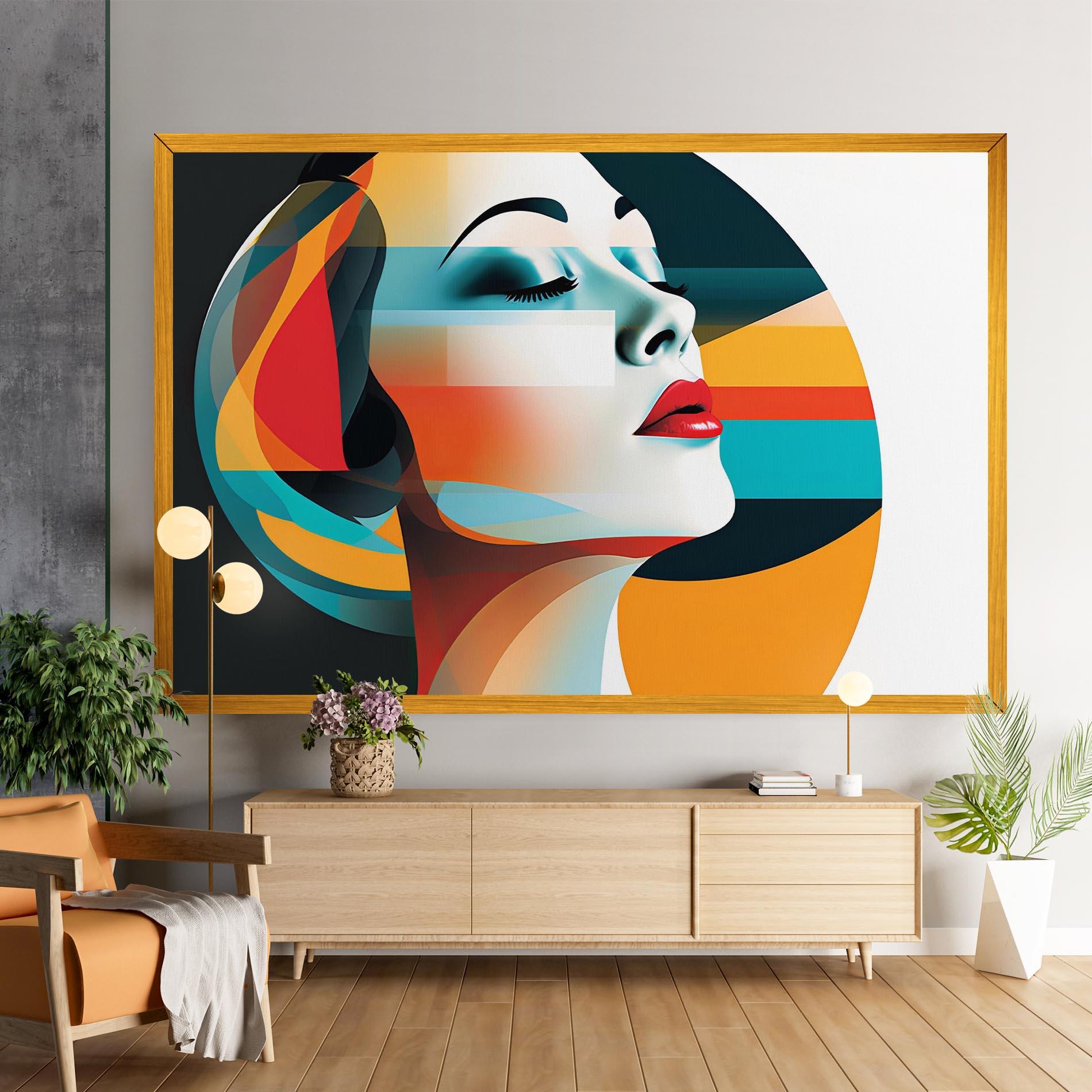 Картина на платно Blue Abstract Makeup mockup 9