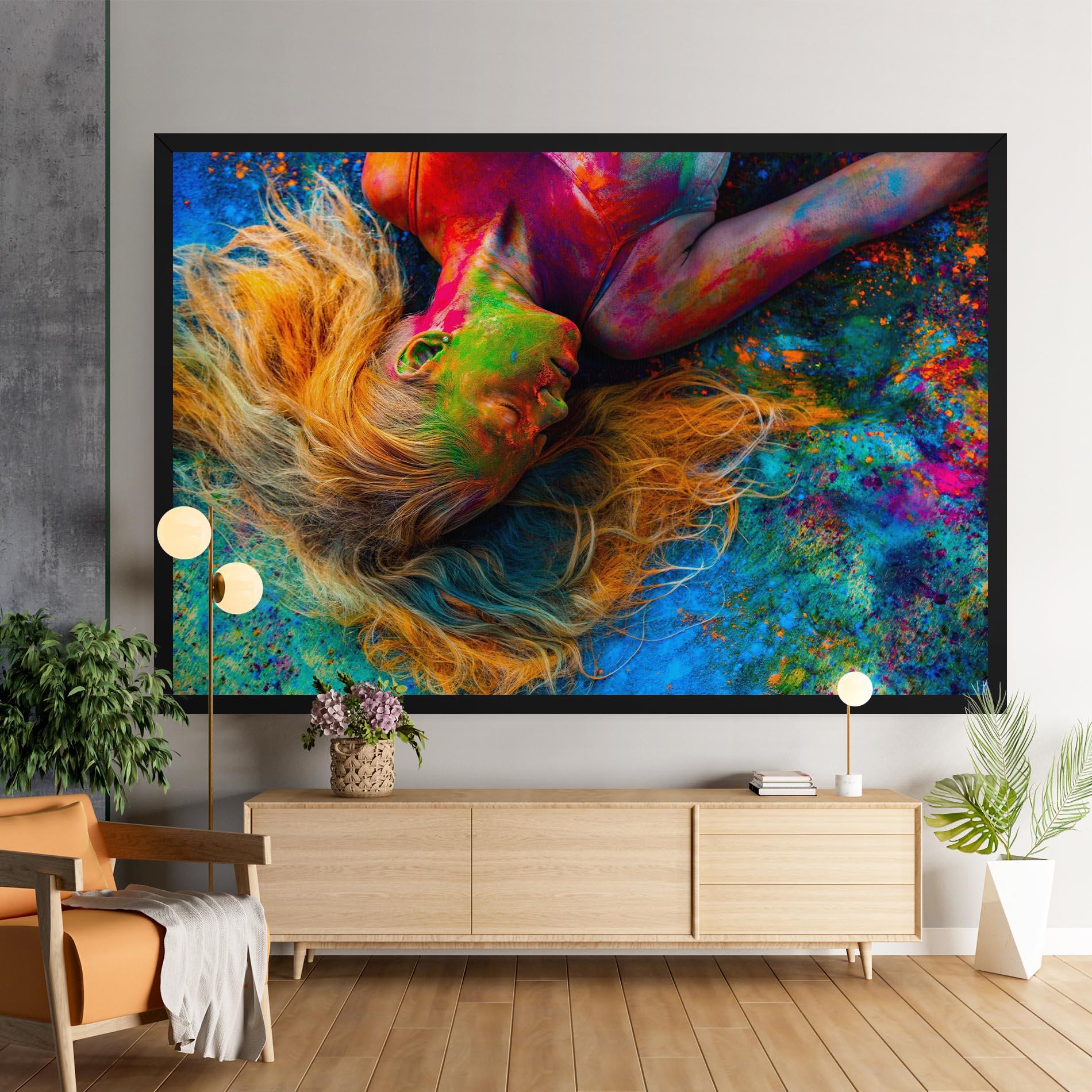 Картина на платно Powder Holi Woman mockup 9