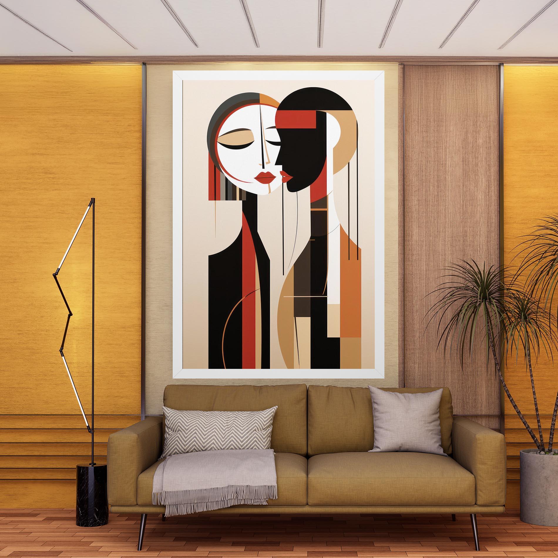 Картина на платно Abstract Couple Kissing mockup 9