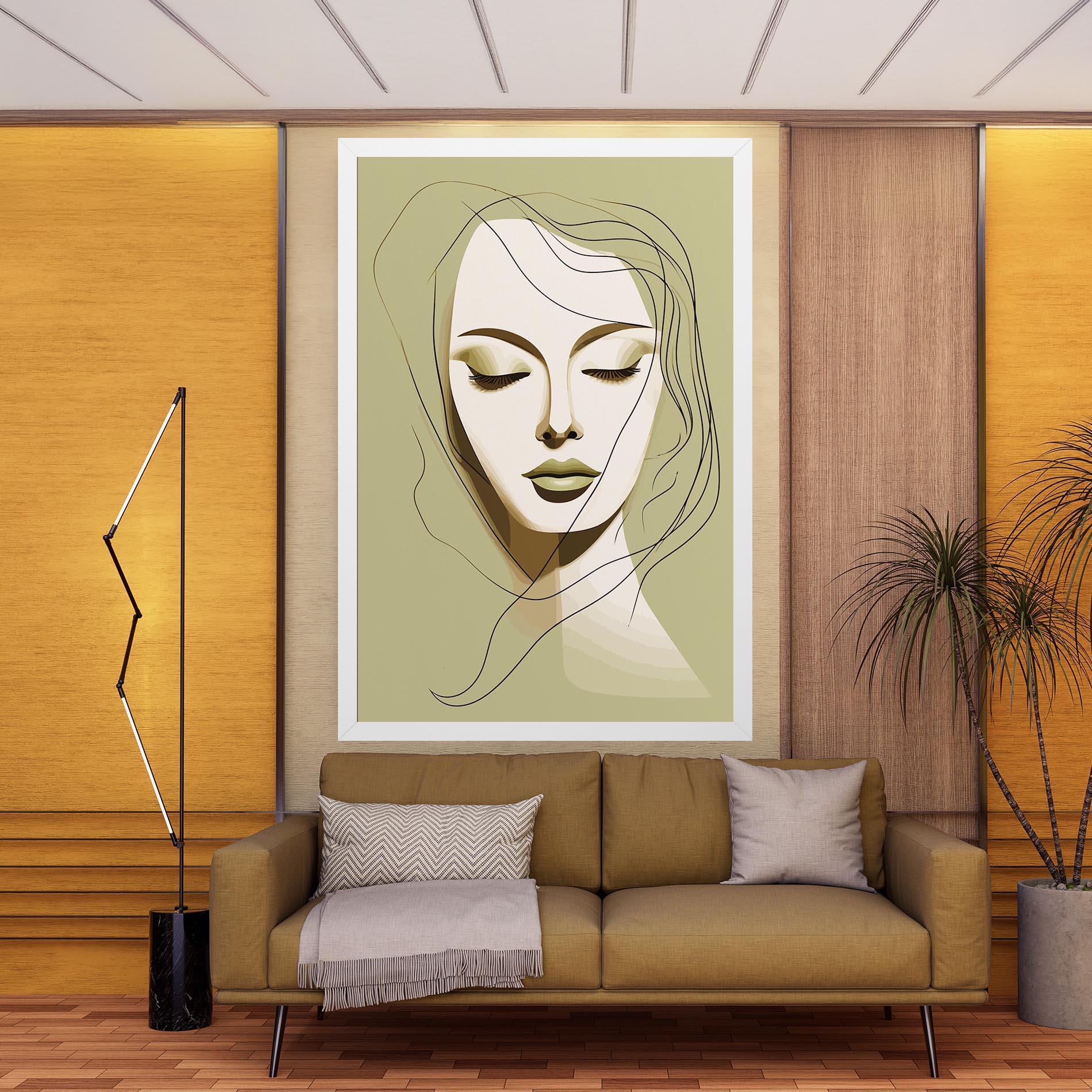 Картина на платно Cream Womans Face mockup 9