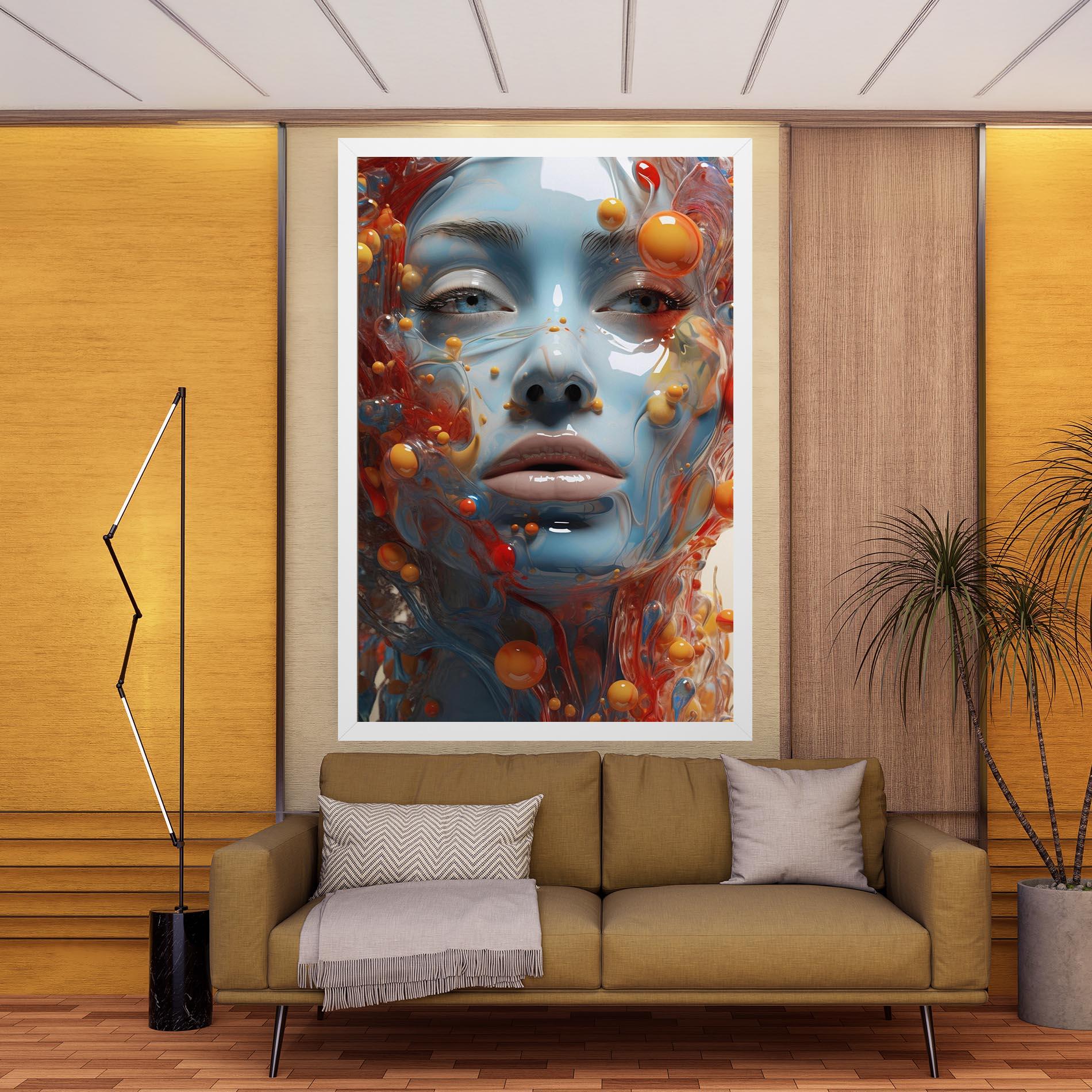 Картина на платно Pretty Blue Face mockup 9